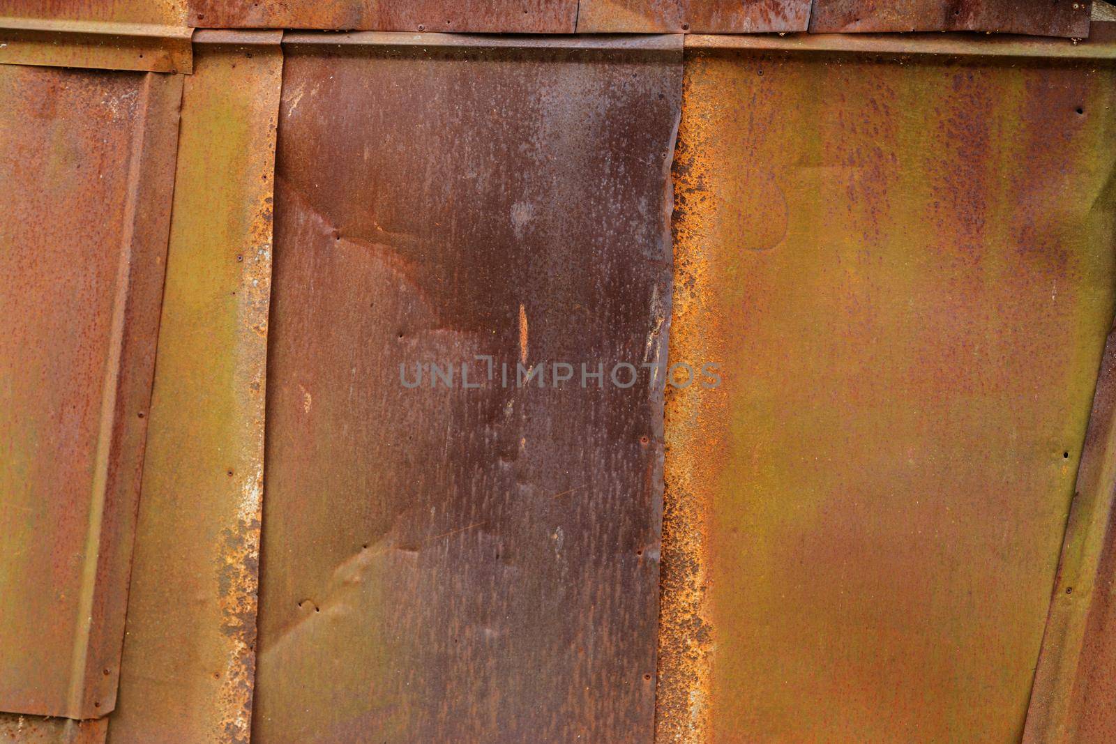 rusted tin sheets patchwork wall texture and flat detailed background