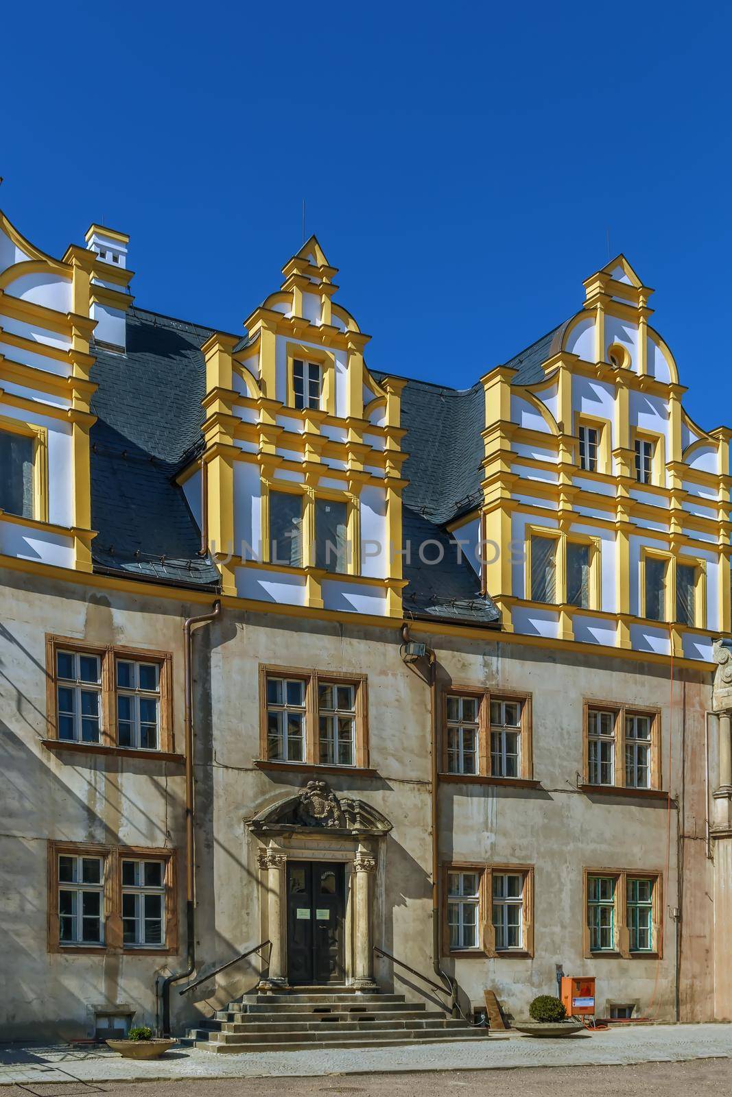 Facade of building in Castle of Bernburg, Germany