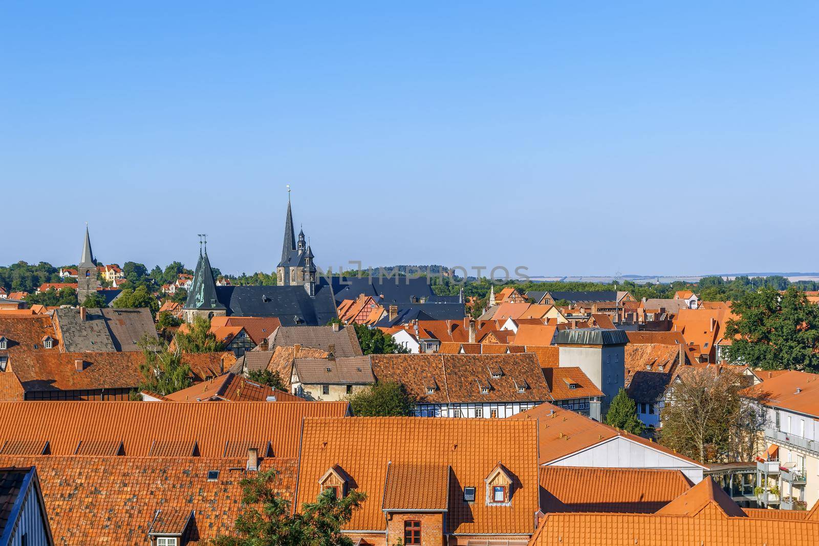 Panoramic view of  Quedlinburg old town, Germany