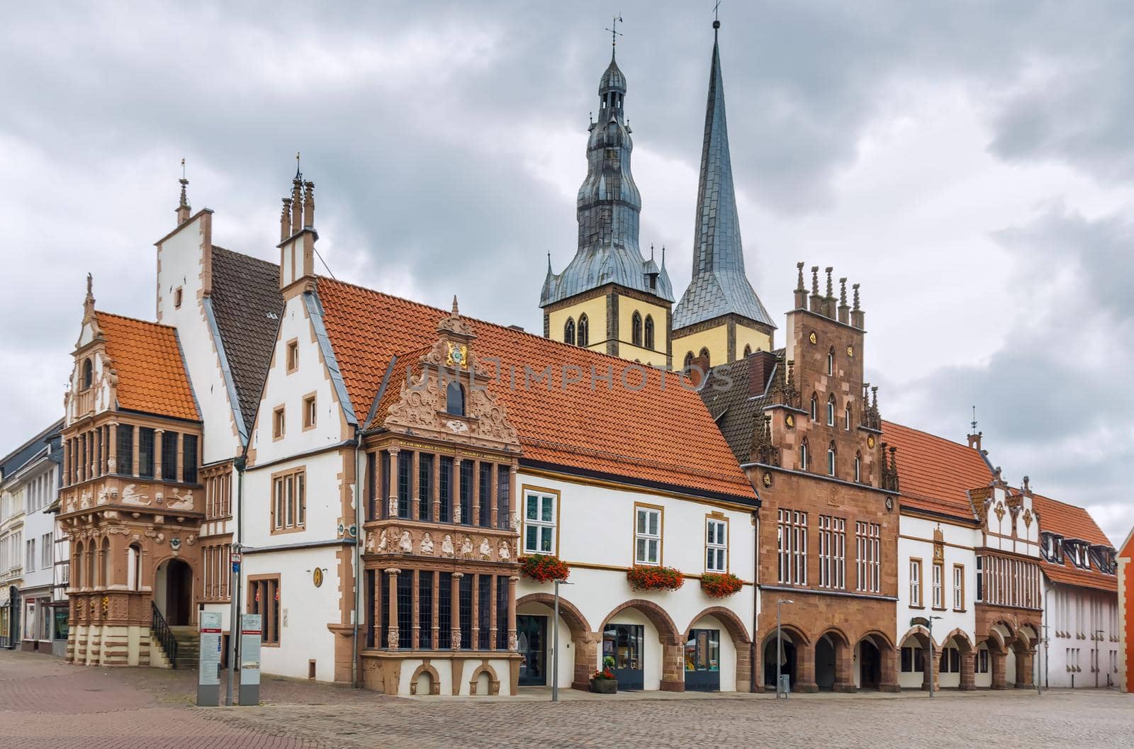 Facades of Lemgo town hall have maintained their appearance over the course of many hundreds of years (from 1325), Germany