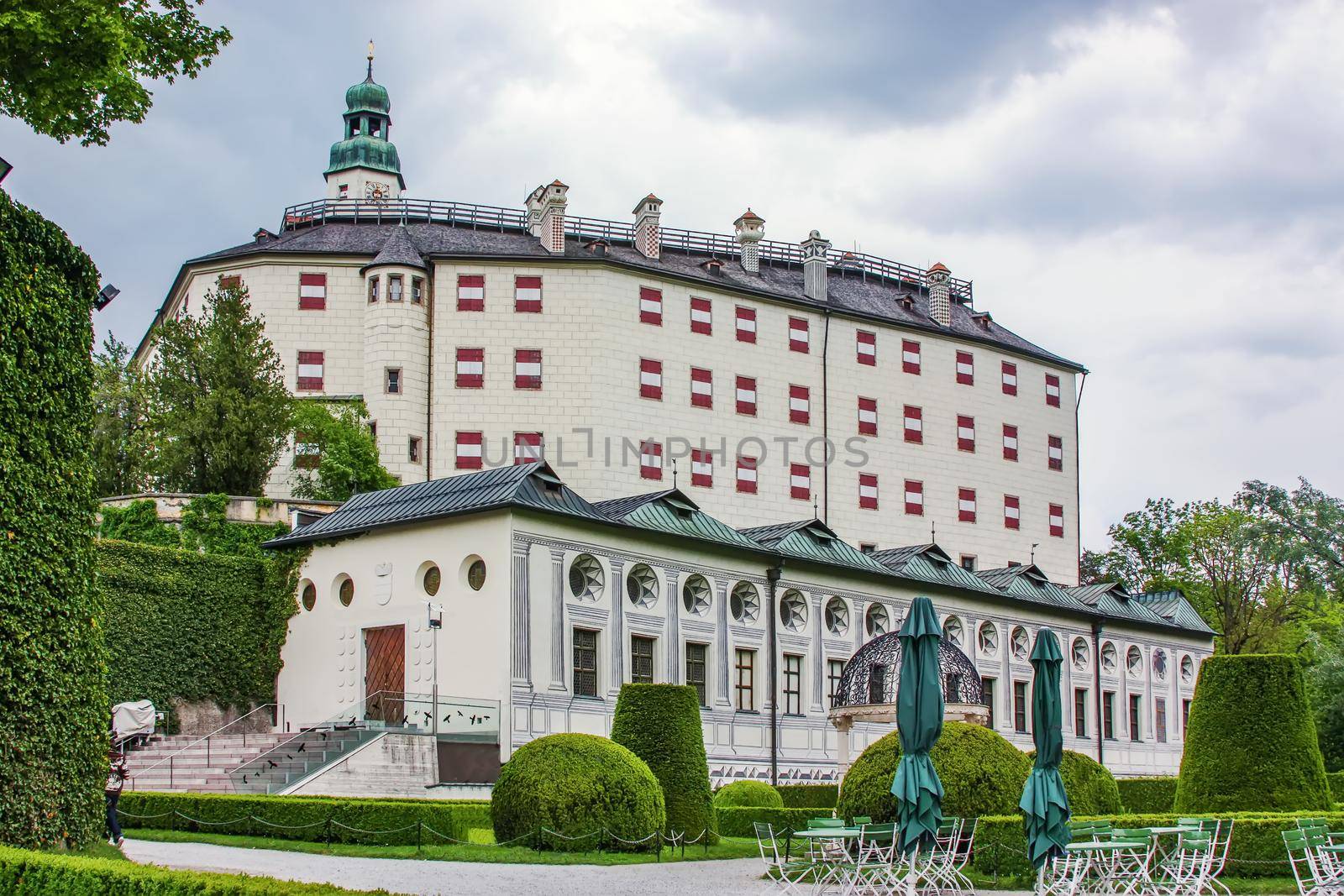 Ambras Castle is a Renaissance castle and palace located in the hills above Innsbruck, Austria