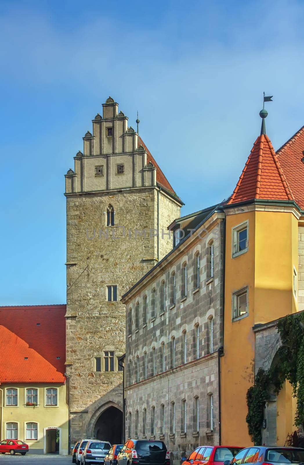 Rothenburg Tower Gate from around 1390 in Dinkelsbuhl, Bavaria, Germany