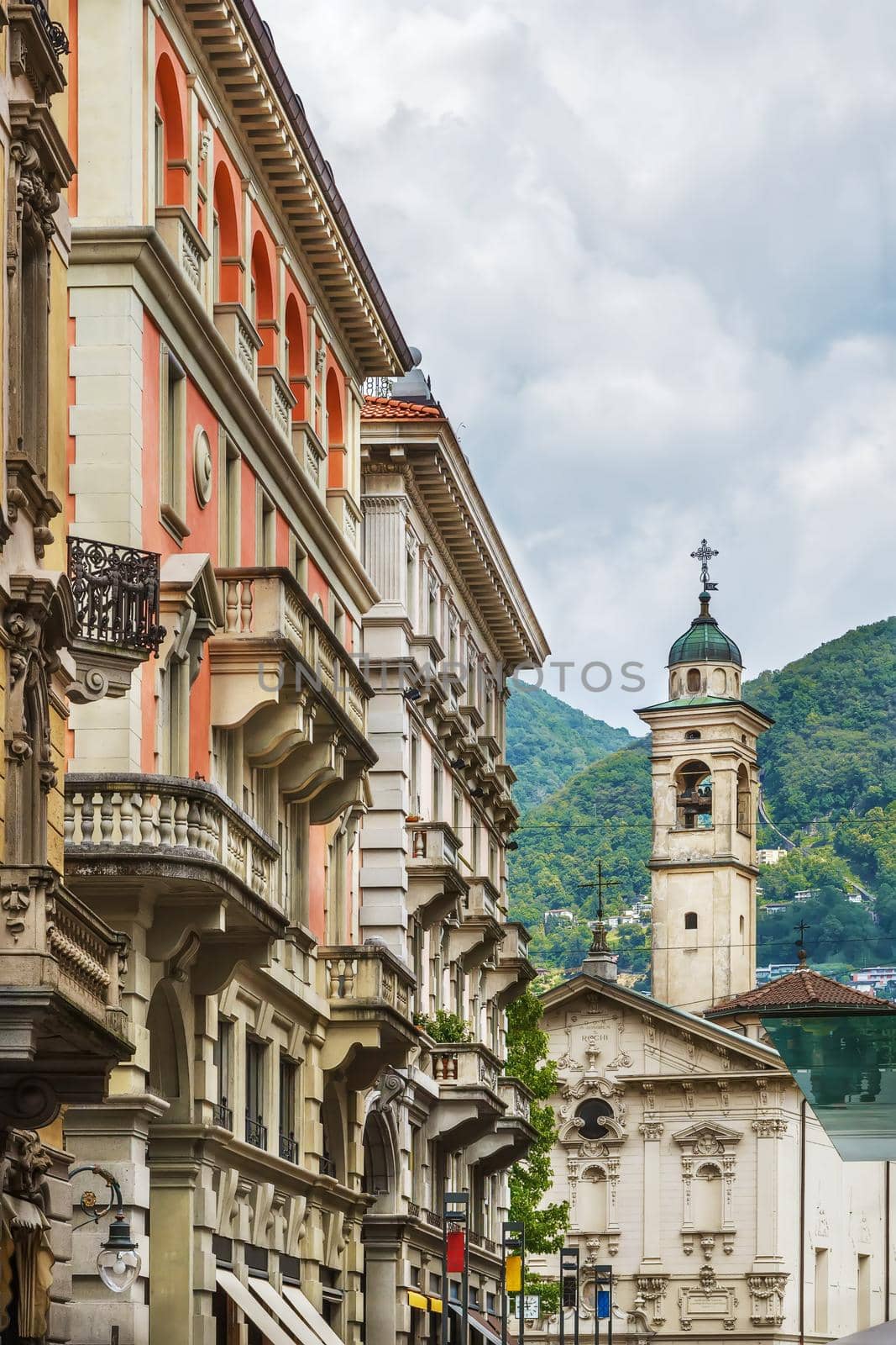 Street in Lugano, Switzerland by borisb17