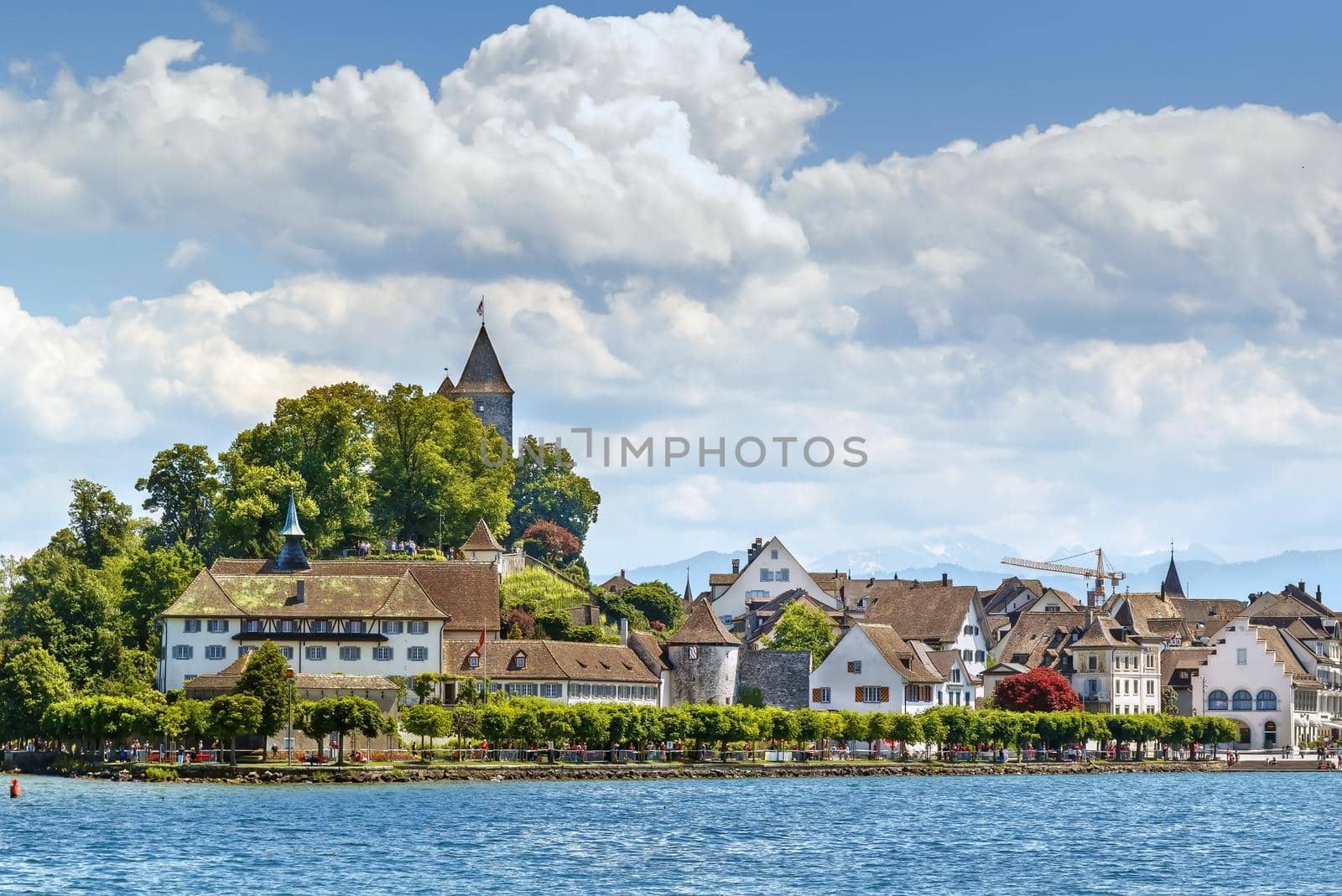 View of Rapperswil from Surich lake, Switzerland