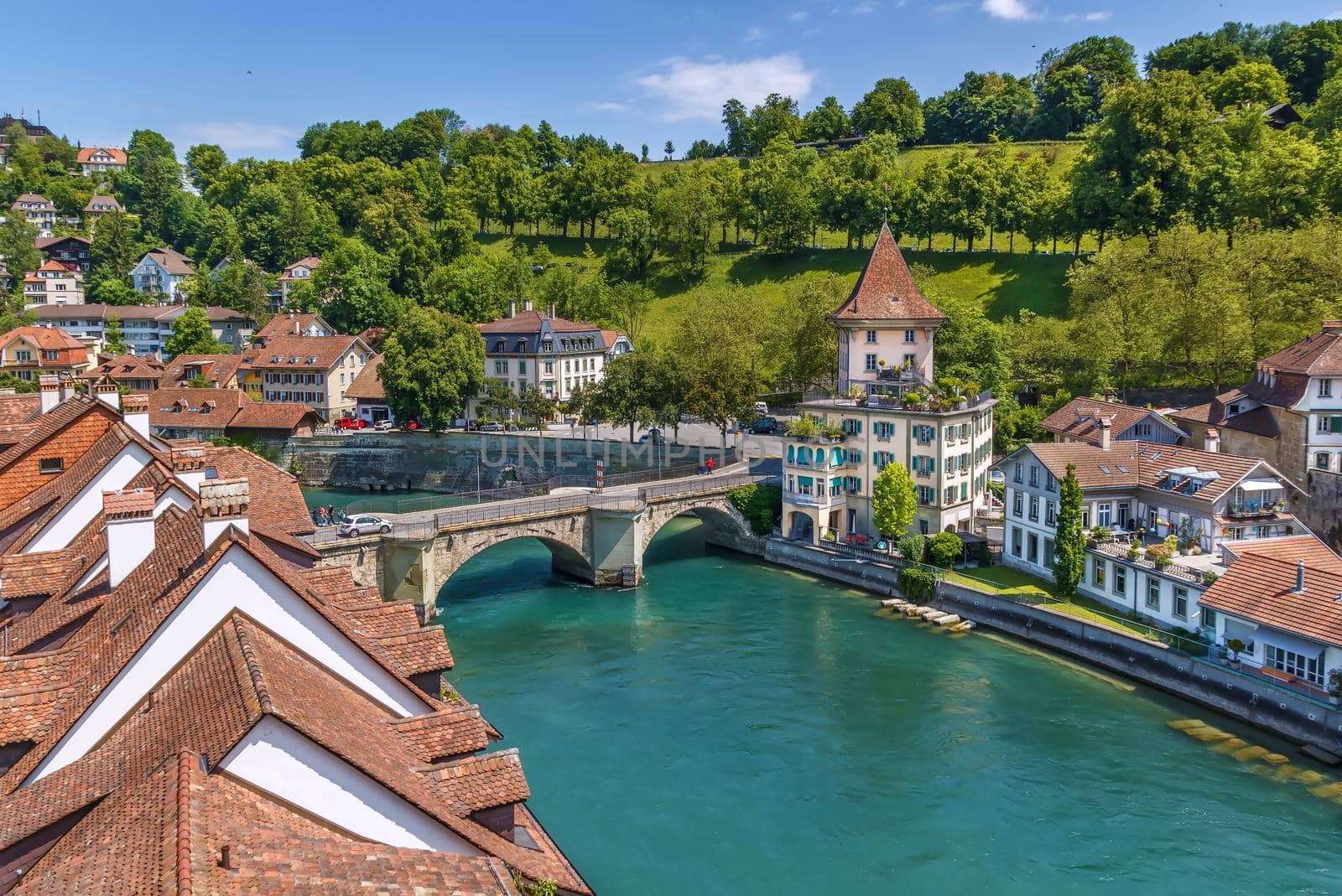 View of Aare river in Bern, Switzerland  by borisb17