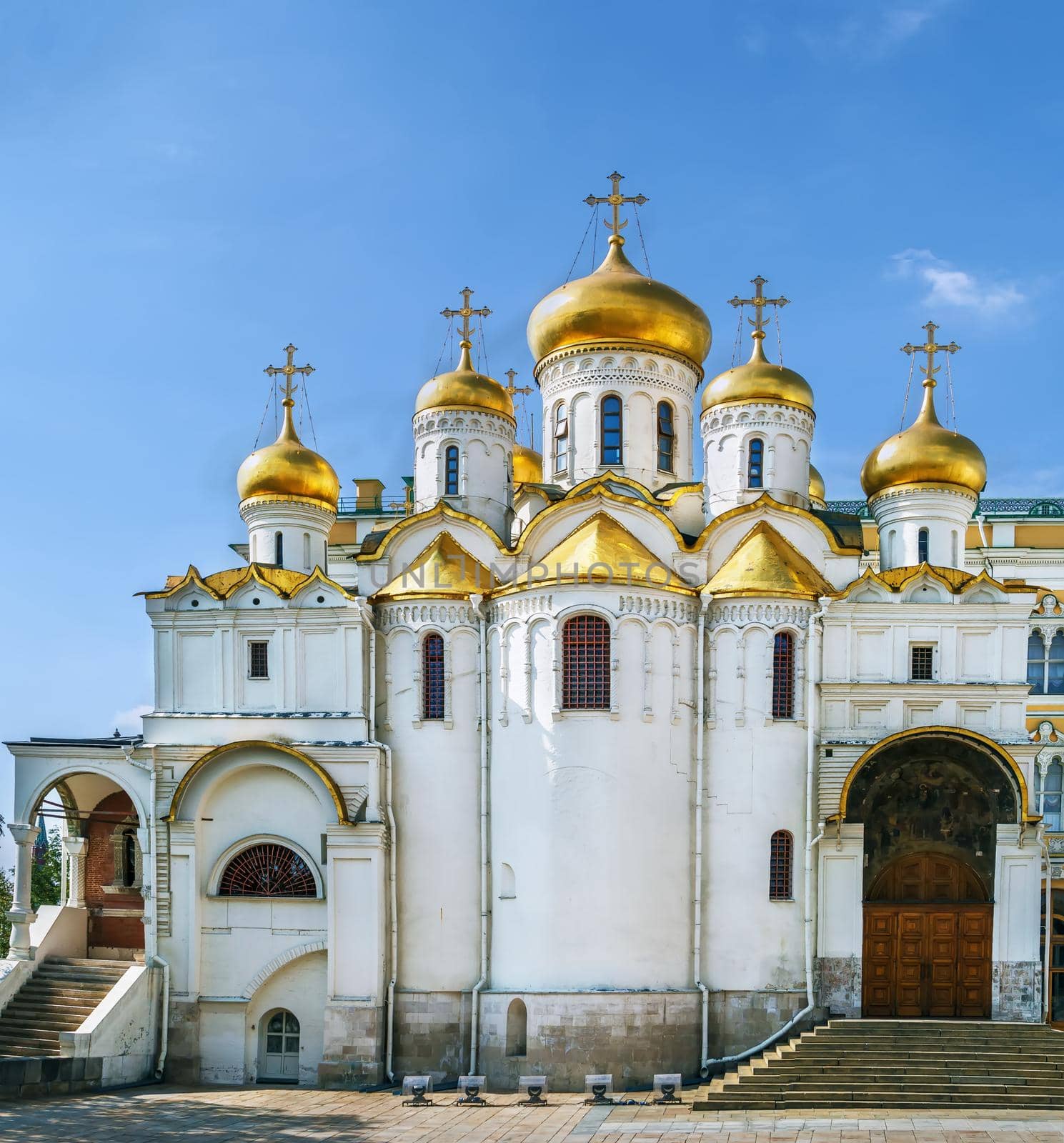  Cathedral of the Annunciation is a Russian Orthodox church. It is located on the southwest side of Cathedral Square of the Moscow Kremlin, Russia