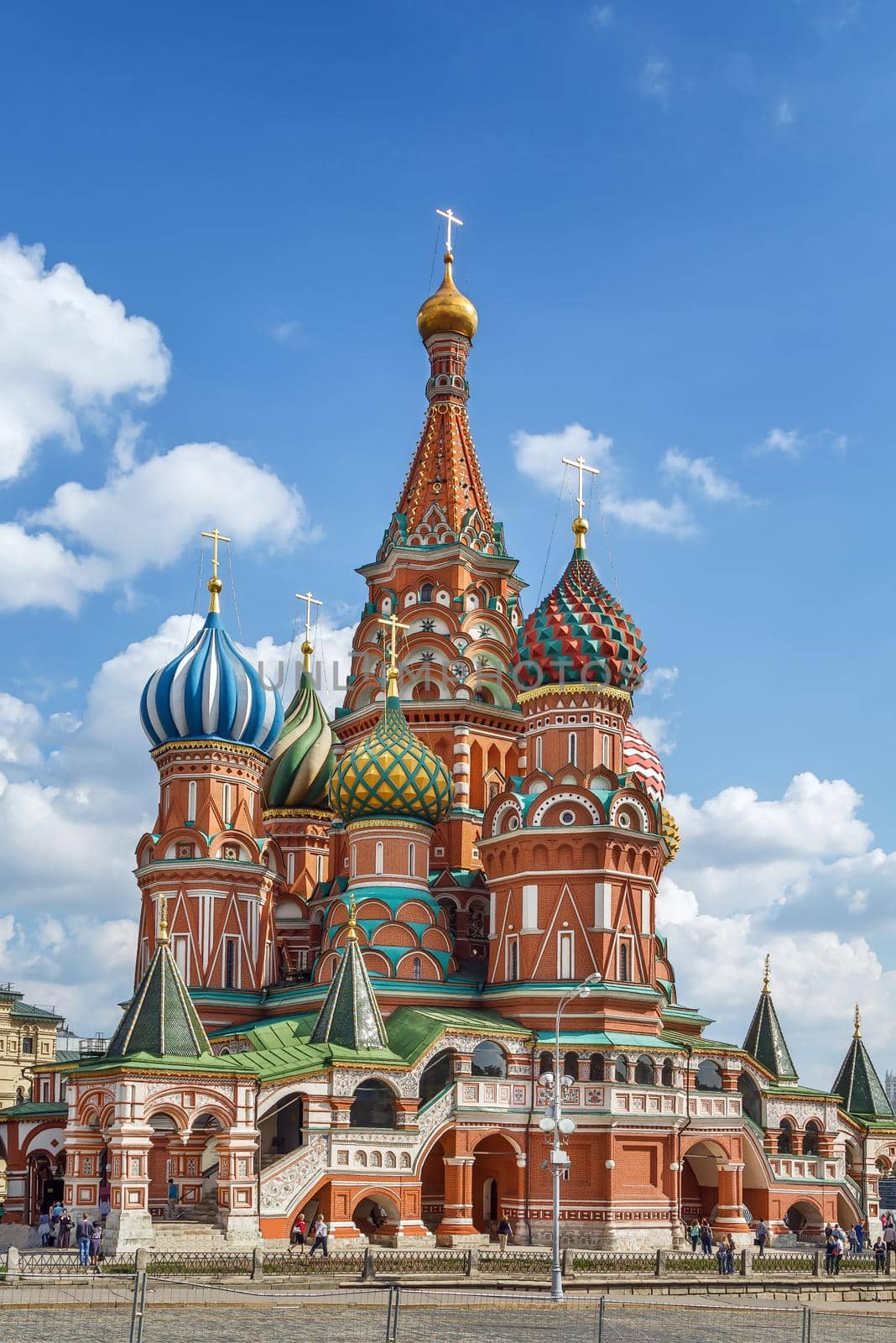 Cathedral of Vasily the Blessed commonly known as Saint Basil's Cathedral, is a Christian church in Red Square in Moscow, Russia