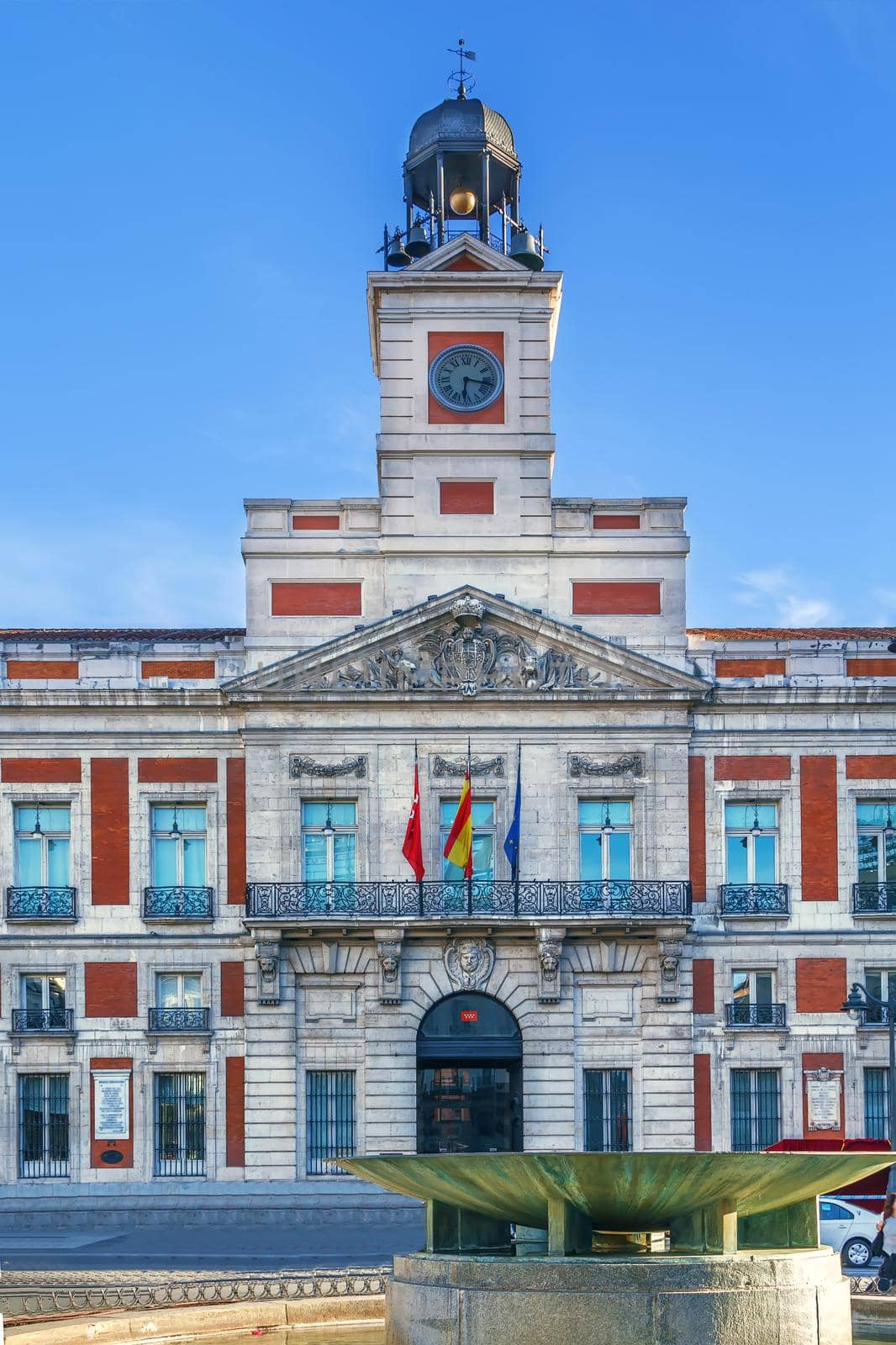 Old post office building  located on the central square of Madrid, Spain