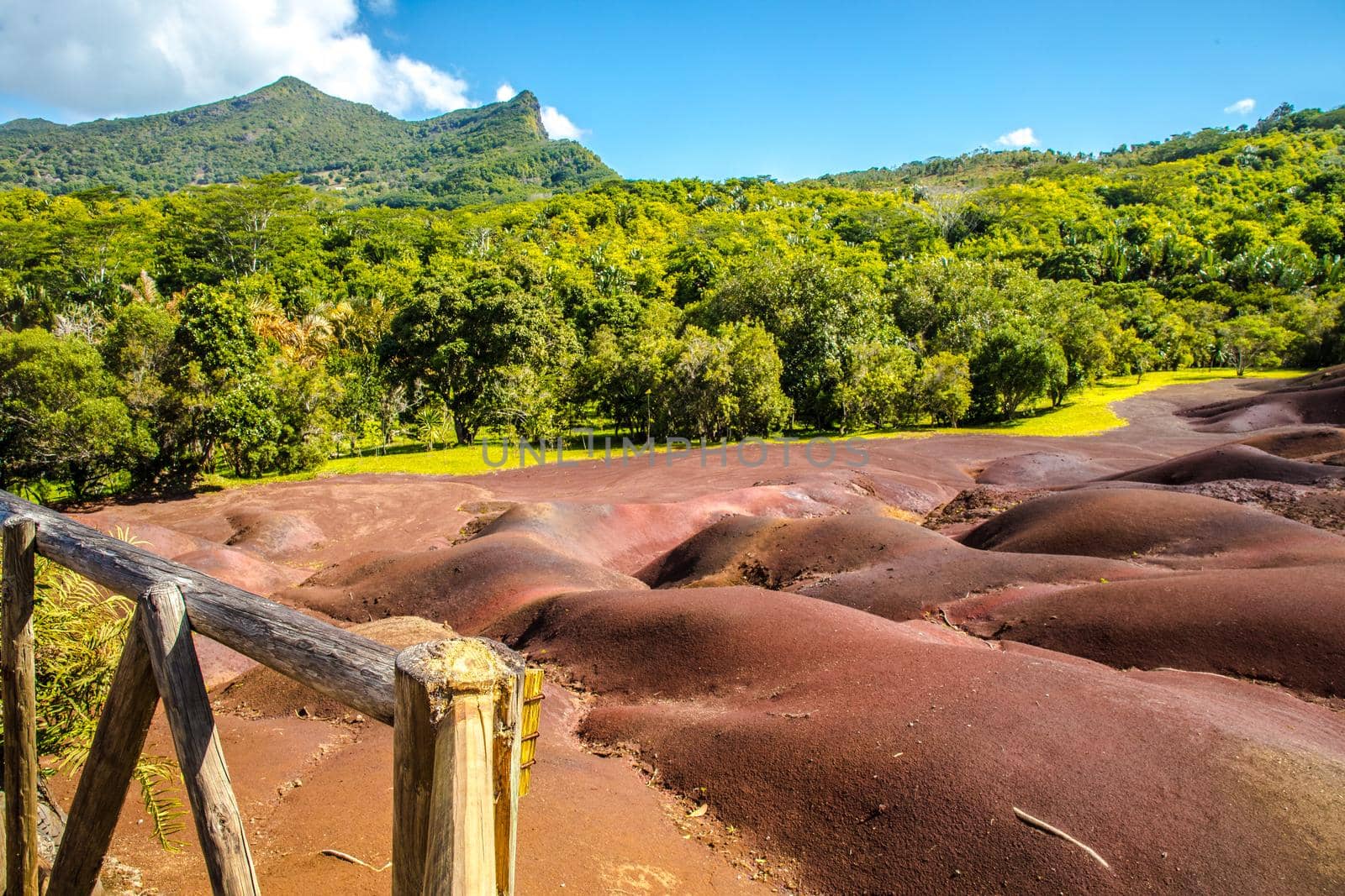 The Seven coloured earths near Chamarel, Mauritius, Africa by Weltblick