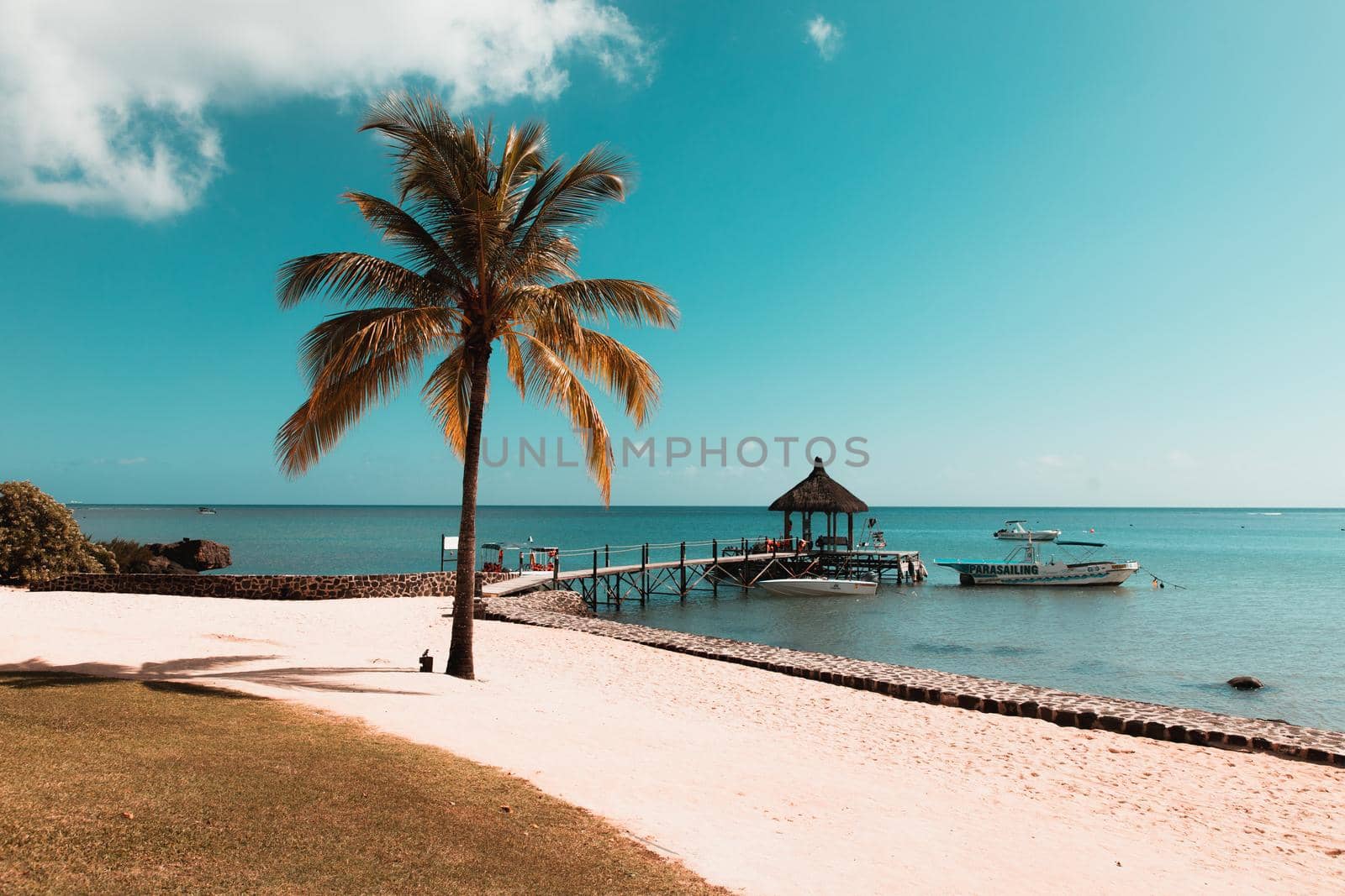 Beach at Balaclava, Mauritius, Africa by Weltblick