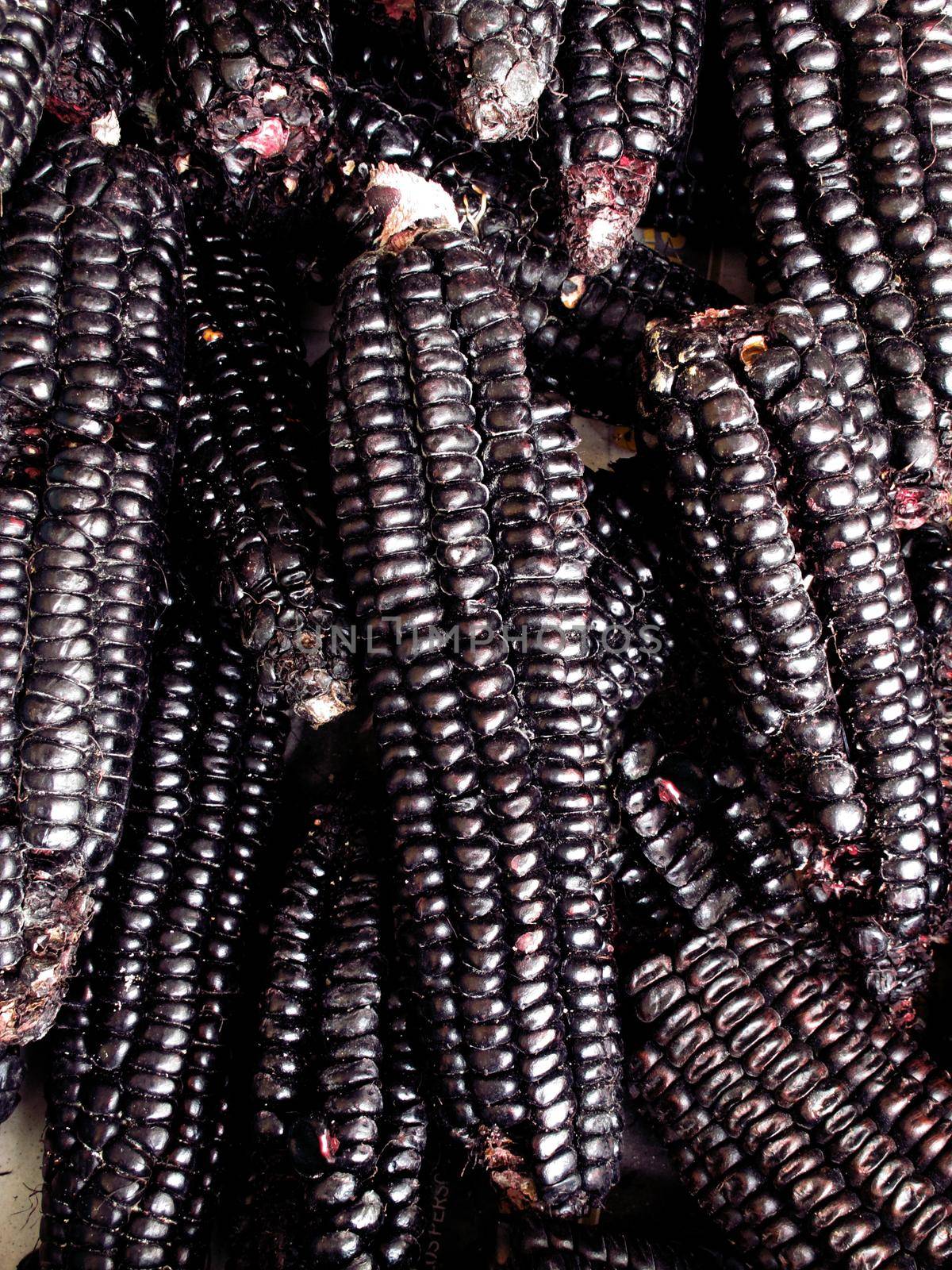 pile of Peruvian purple corn background