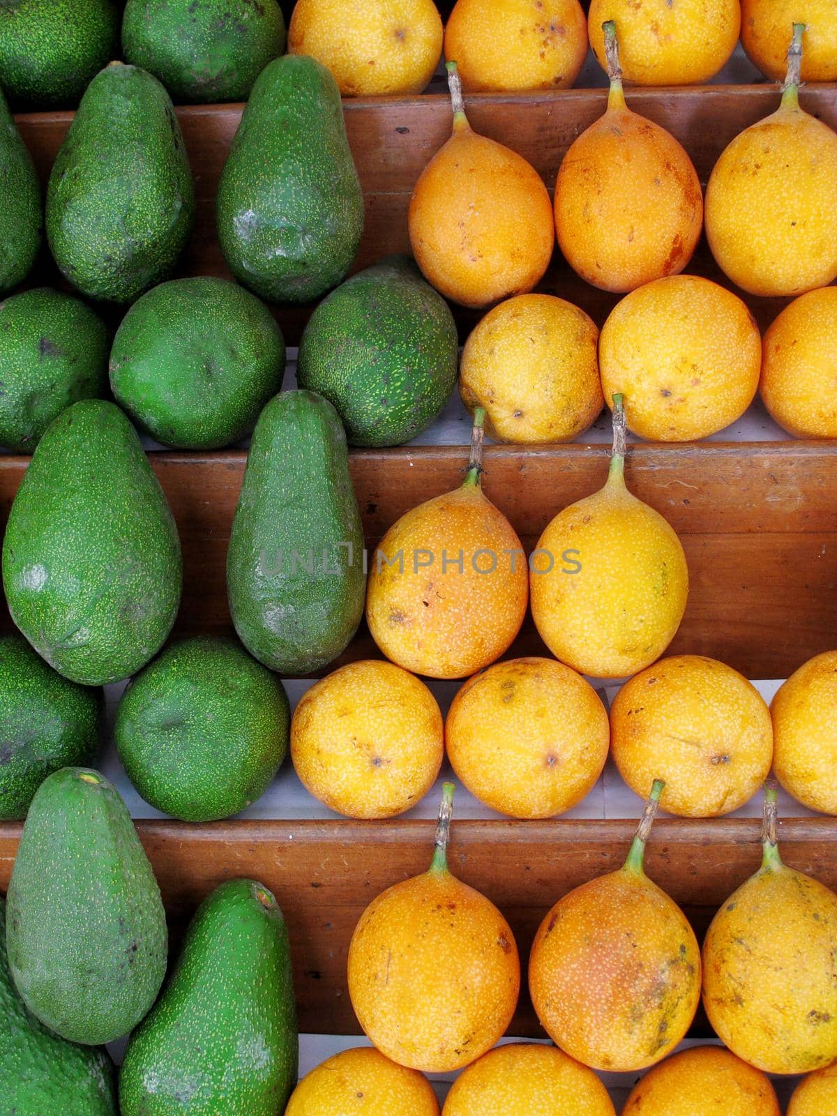 Fresh passion fruit & Avocado Background