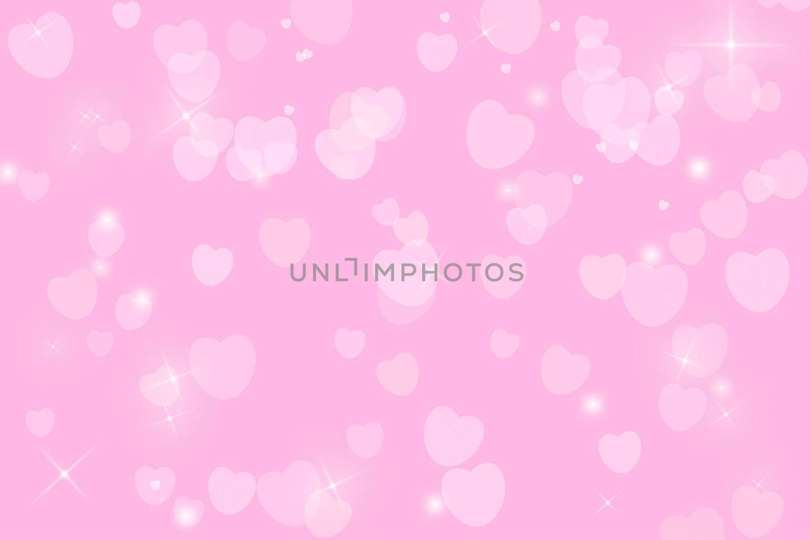 Abstract bright pink background with hearts and sparkles, shimmer. by Sonluna