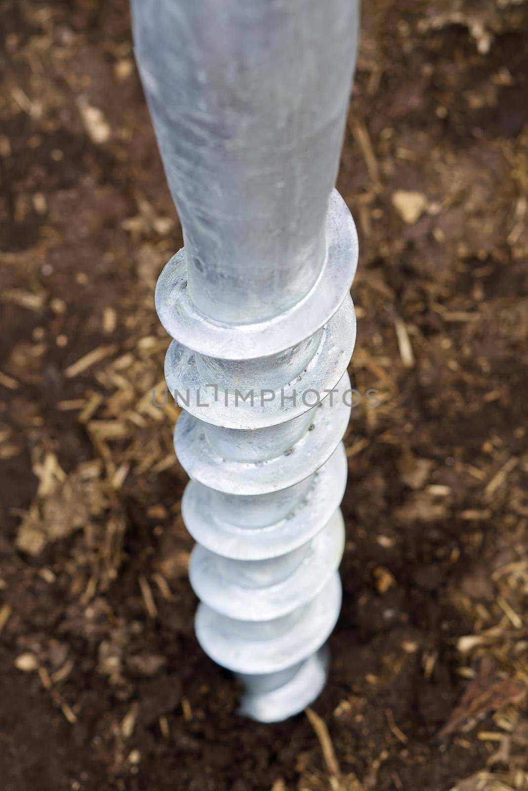 galvanized screw piles for the foundation. Lightweight and fast foundation made of screw piles is well suited for solar panels, terraces and greenhouses by PhotoTime