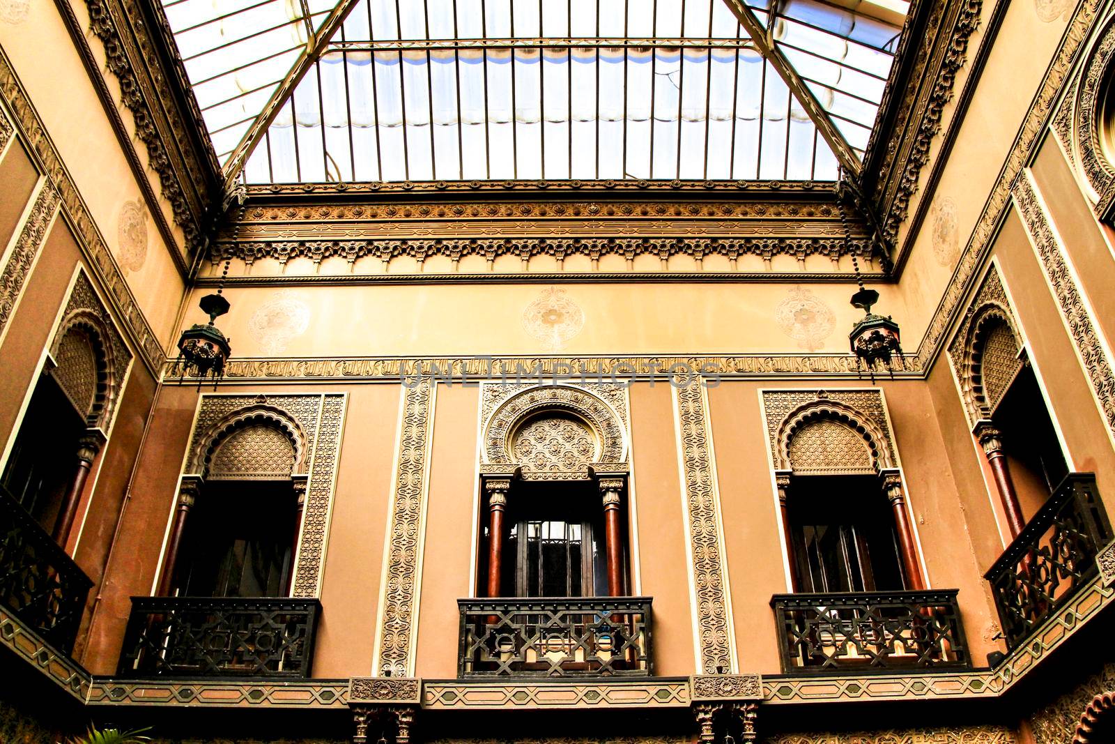 Beautiful Interior moorish style of the casa do Alentejo in Lisbon
