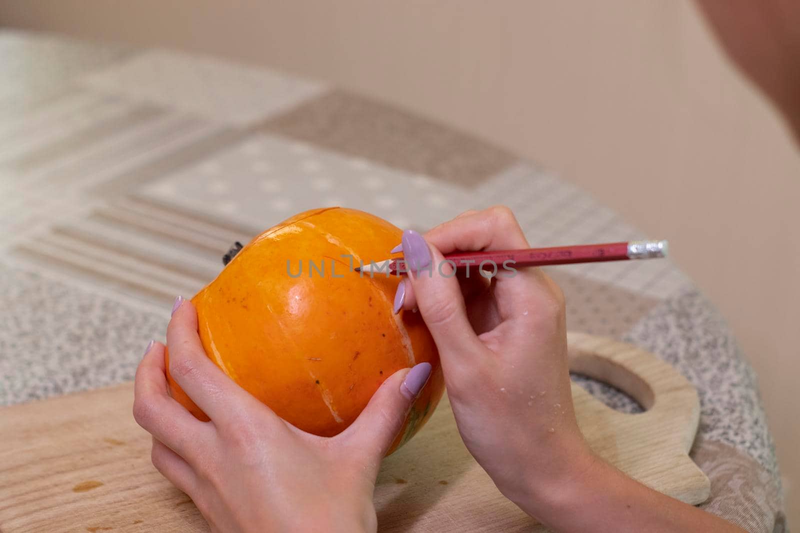 the process of making a Halloween pumpkin. drawing a layout. horror theme and Hallowe'en by oliavesna