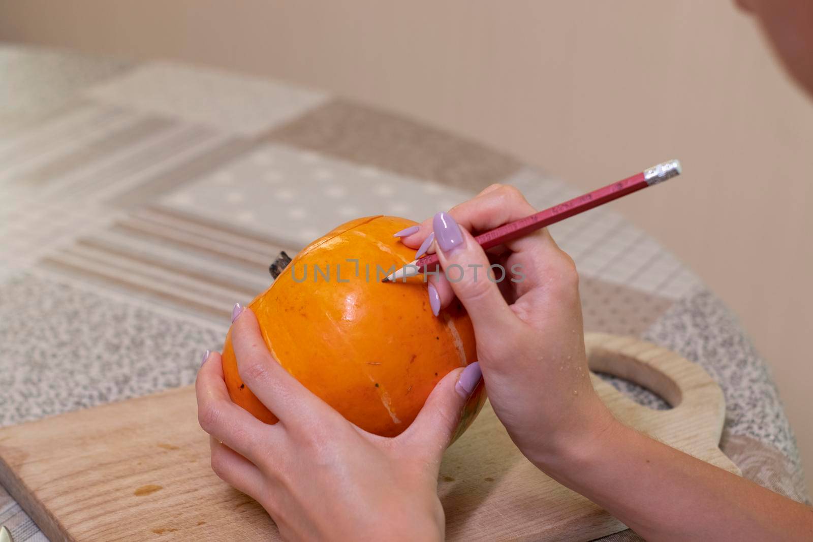 the process of making a Halloween pumpkin. drawing a layout. horror theme and Hallowe'en by oliavesna