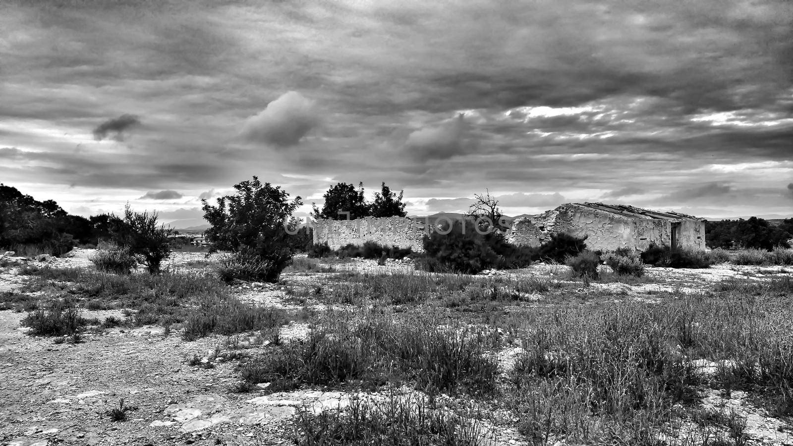 Abandoned house in the countryside in Alicante, Spain