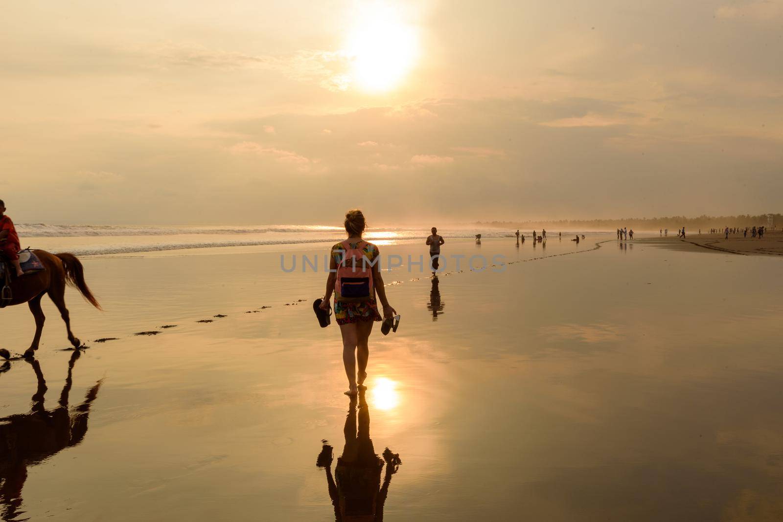 Pandangaran, Indonesia : 2018 April 18 : Young Tourist on the beaches of Pandagaran in Java, Indonesia.