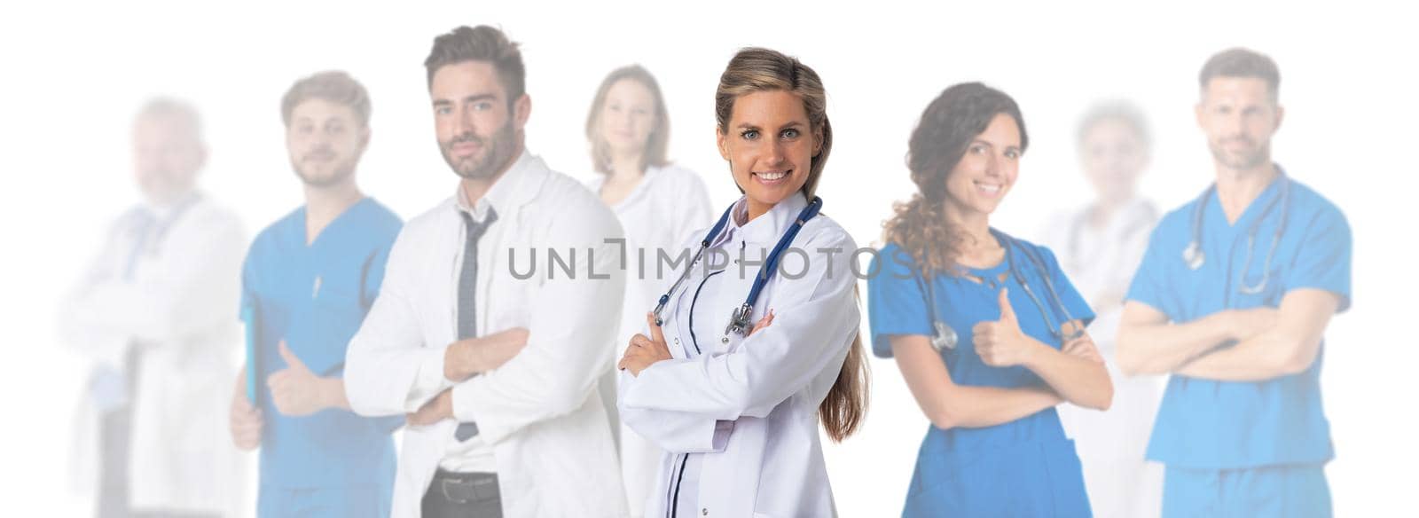 Medical workers isolated on white by ALotOfPeople