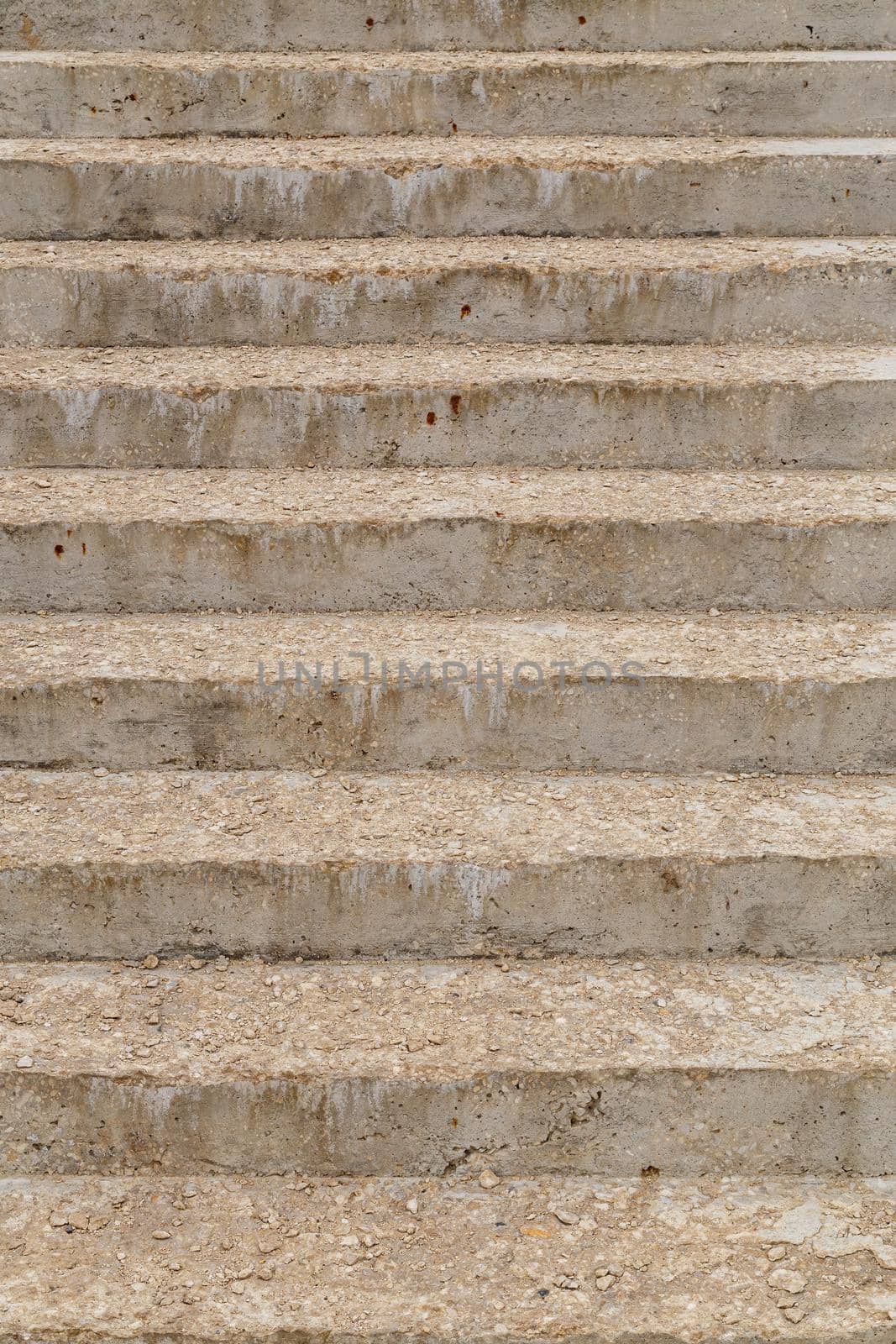 the base of the stairs after the cement has set - frontal full frame view.
