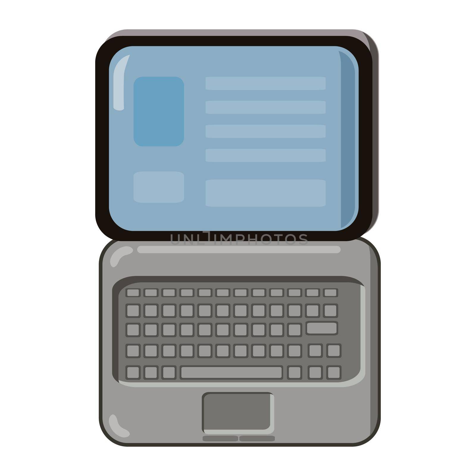 Laptop icon in cartoon style on a white background