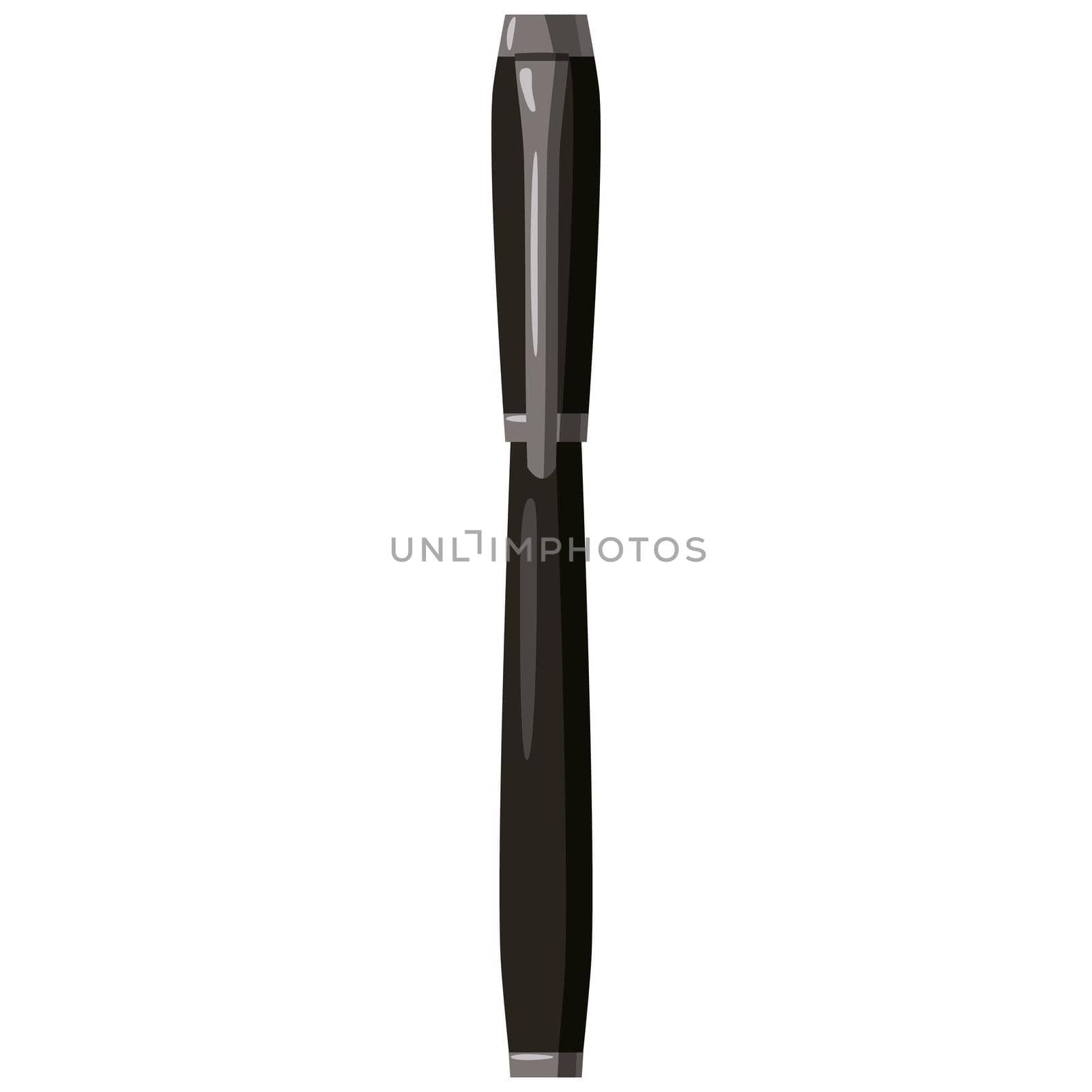 Black pen icon in cartoon style on a white background