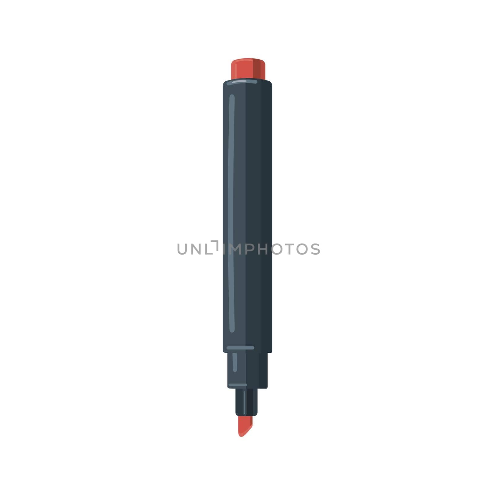 Red marker icon, cartoon style by ylivdesign