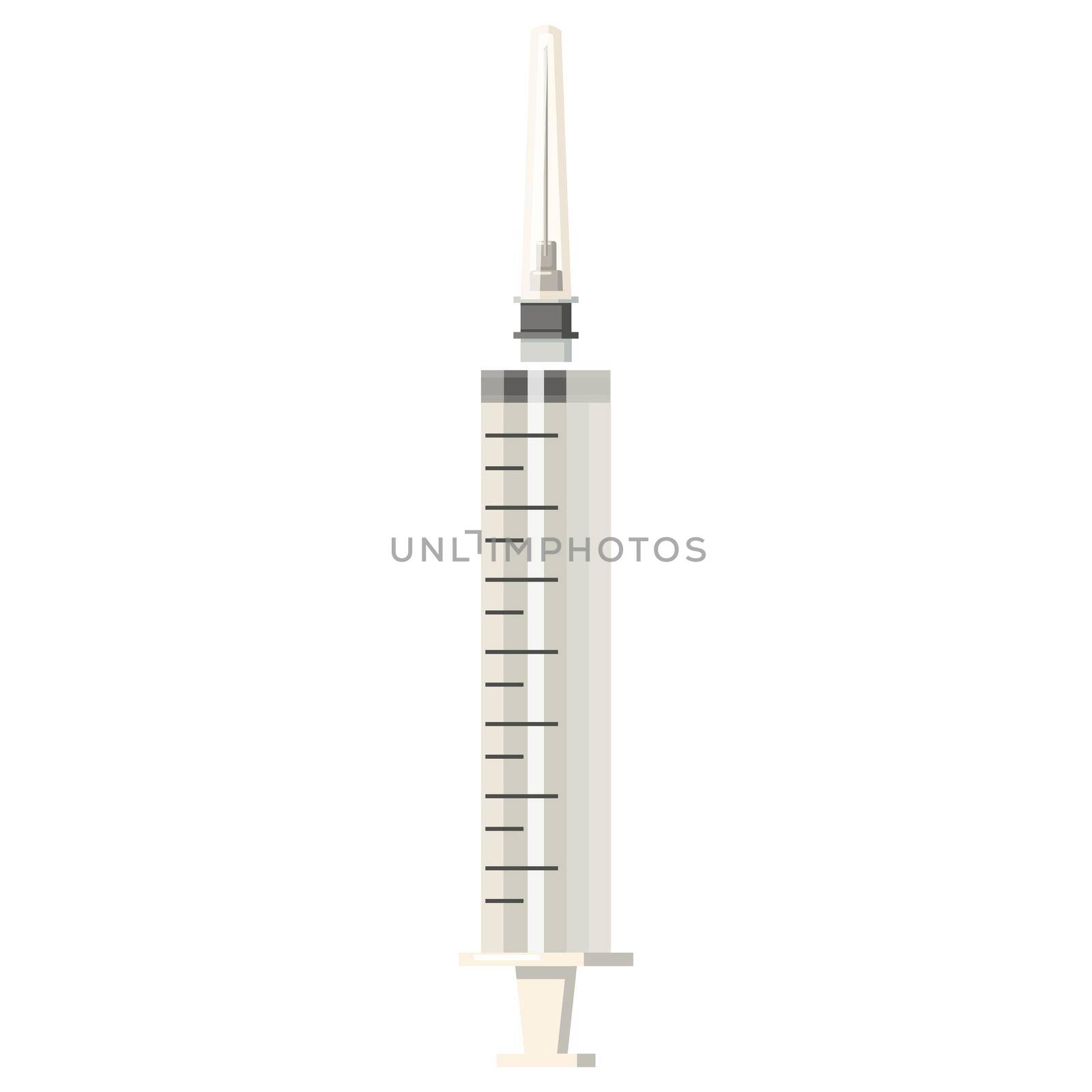 Syringe icon in cartoon style on a white background
