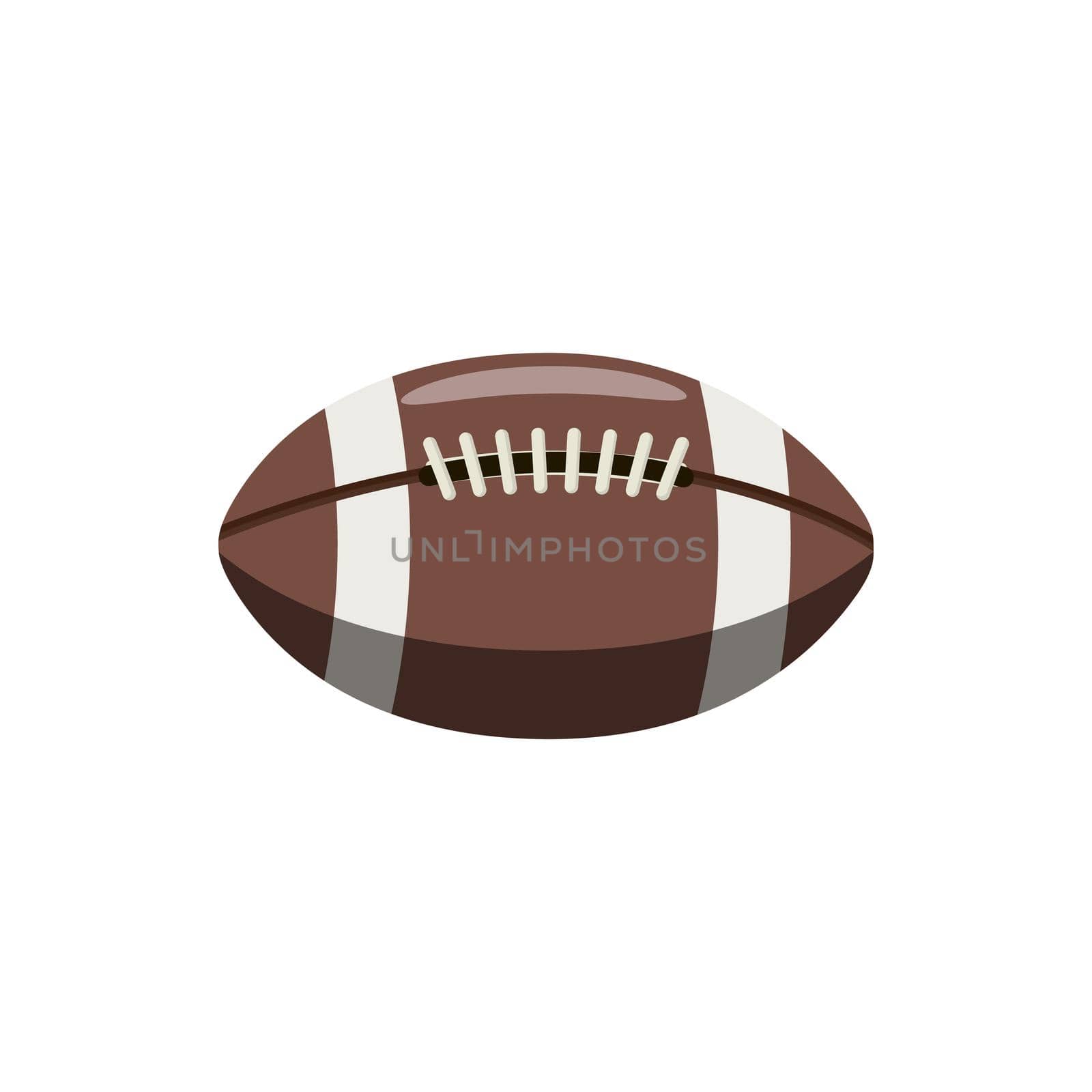 Rugby ball icon in cartoon style on a white background