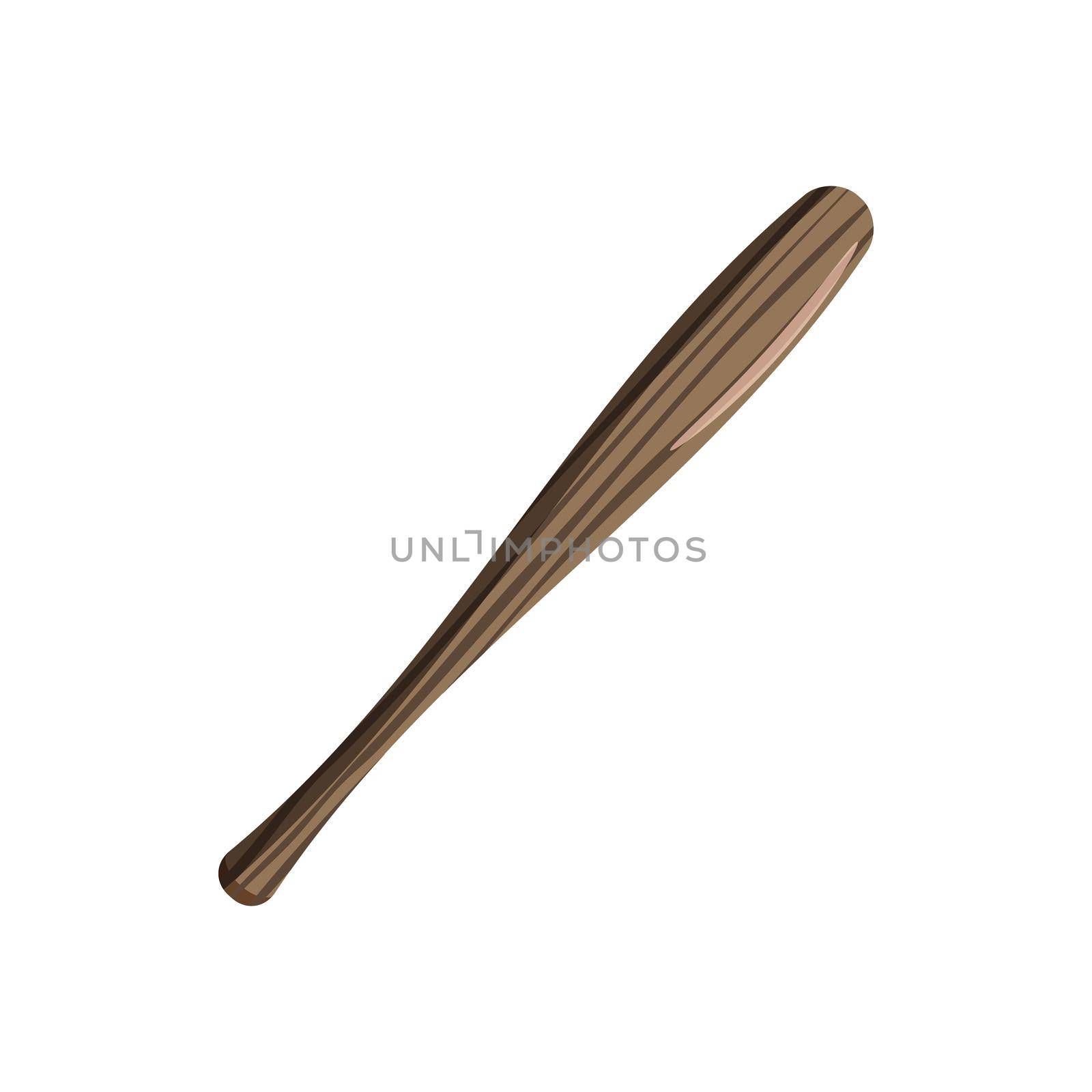Baseball bat icon in cartoon style on a white background