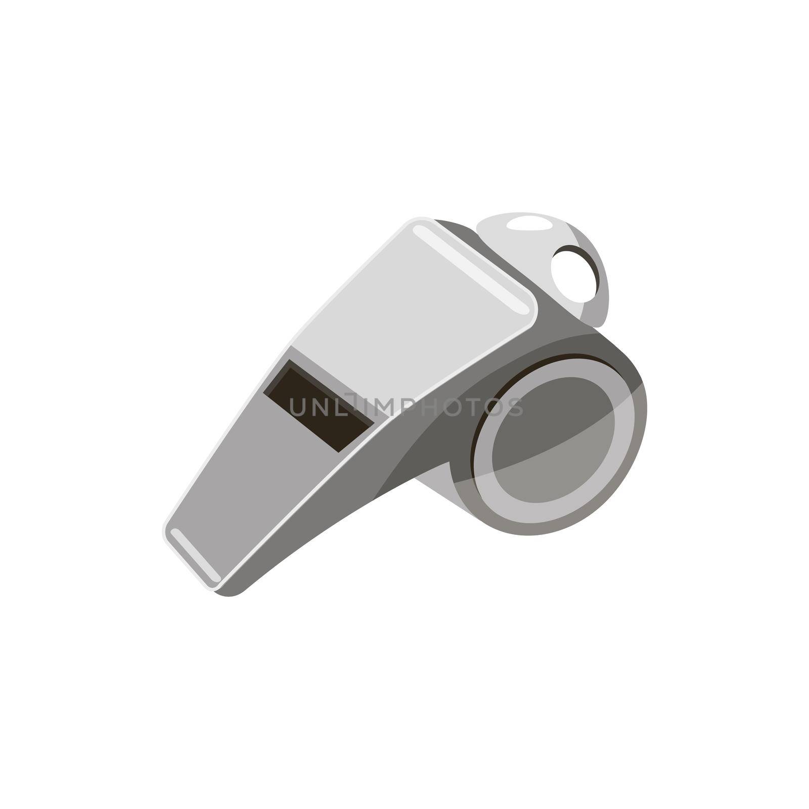 Metal whistle icon in cartoon style on a white background