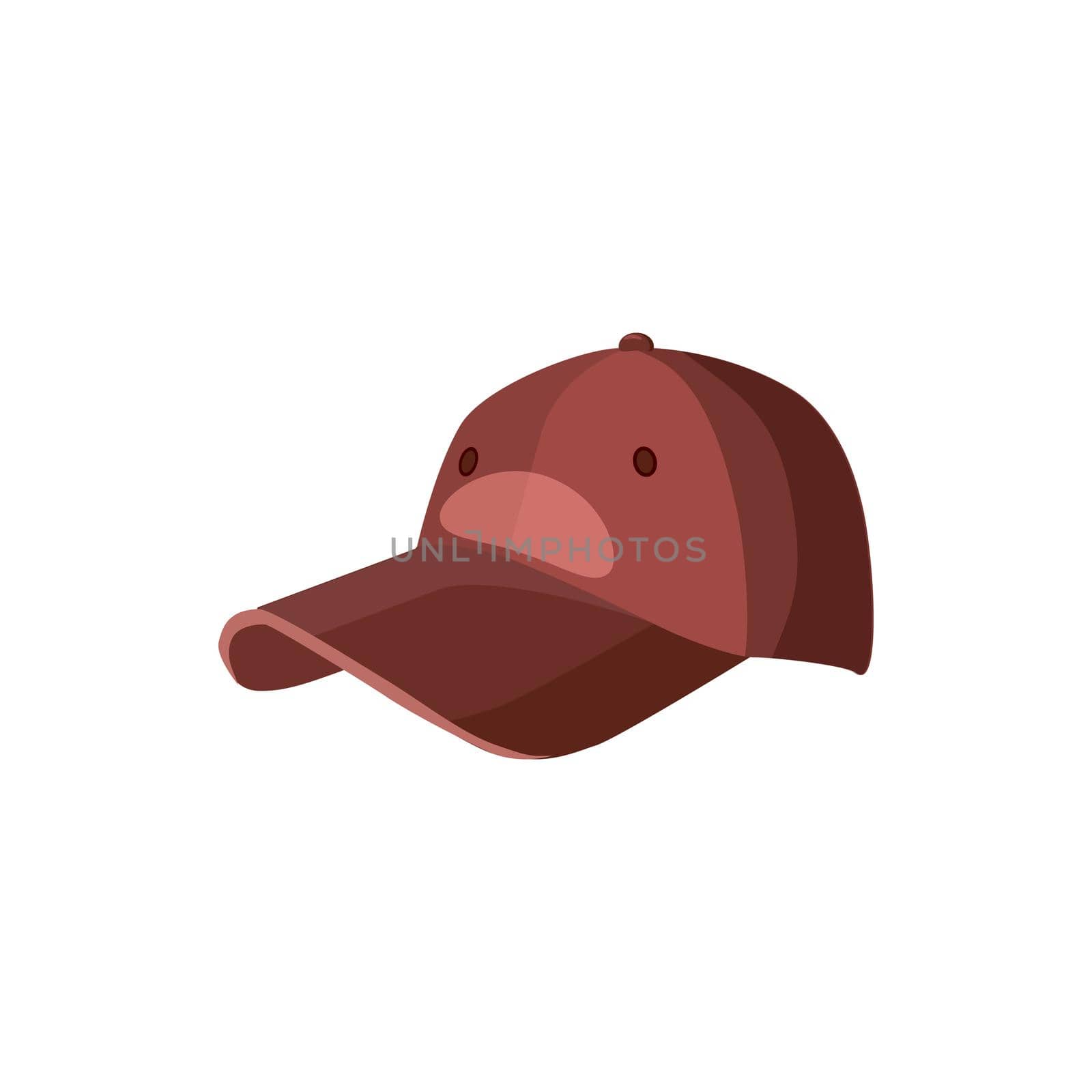 Red baseball hat icon, cartoon style by ylivdesign