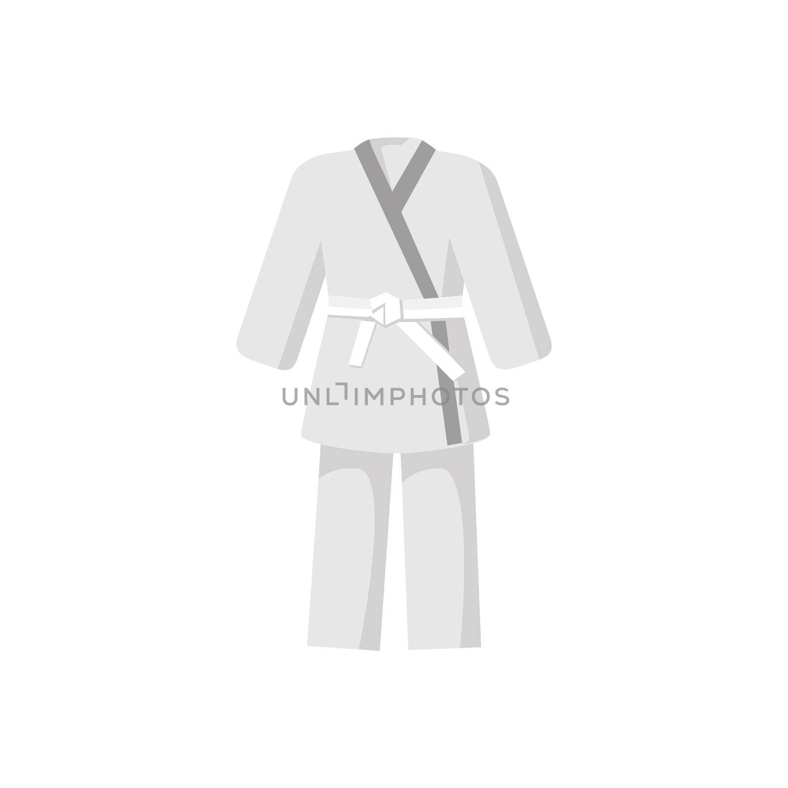 Kimono with martial arts white belt icon by ylivdesign