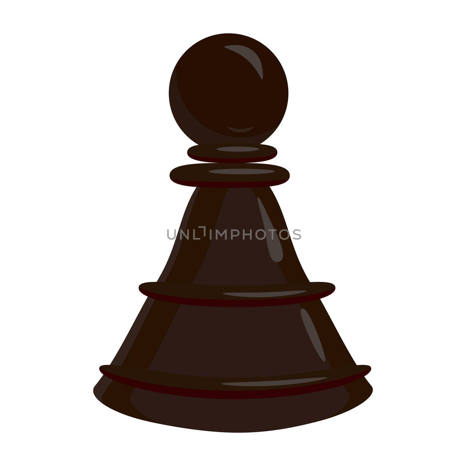 Chess pawn icon in cartoon style on a white background
