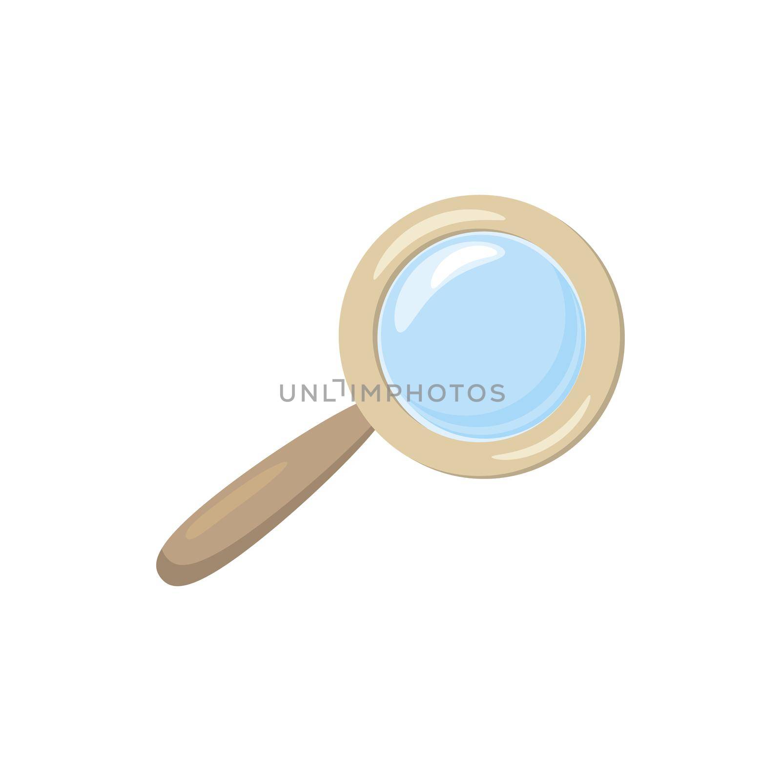 Magnify icon in cartoon style isolated on white background