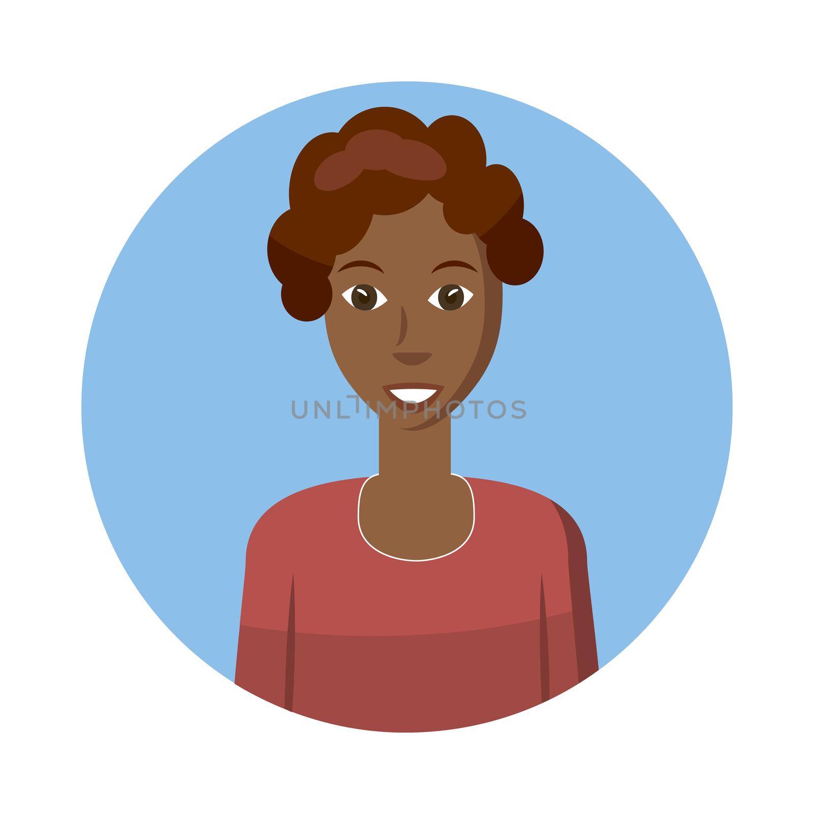 African american woman avatar icon, cartoon style by ylivdesign