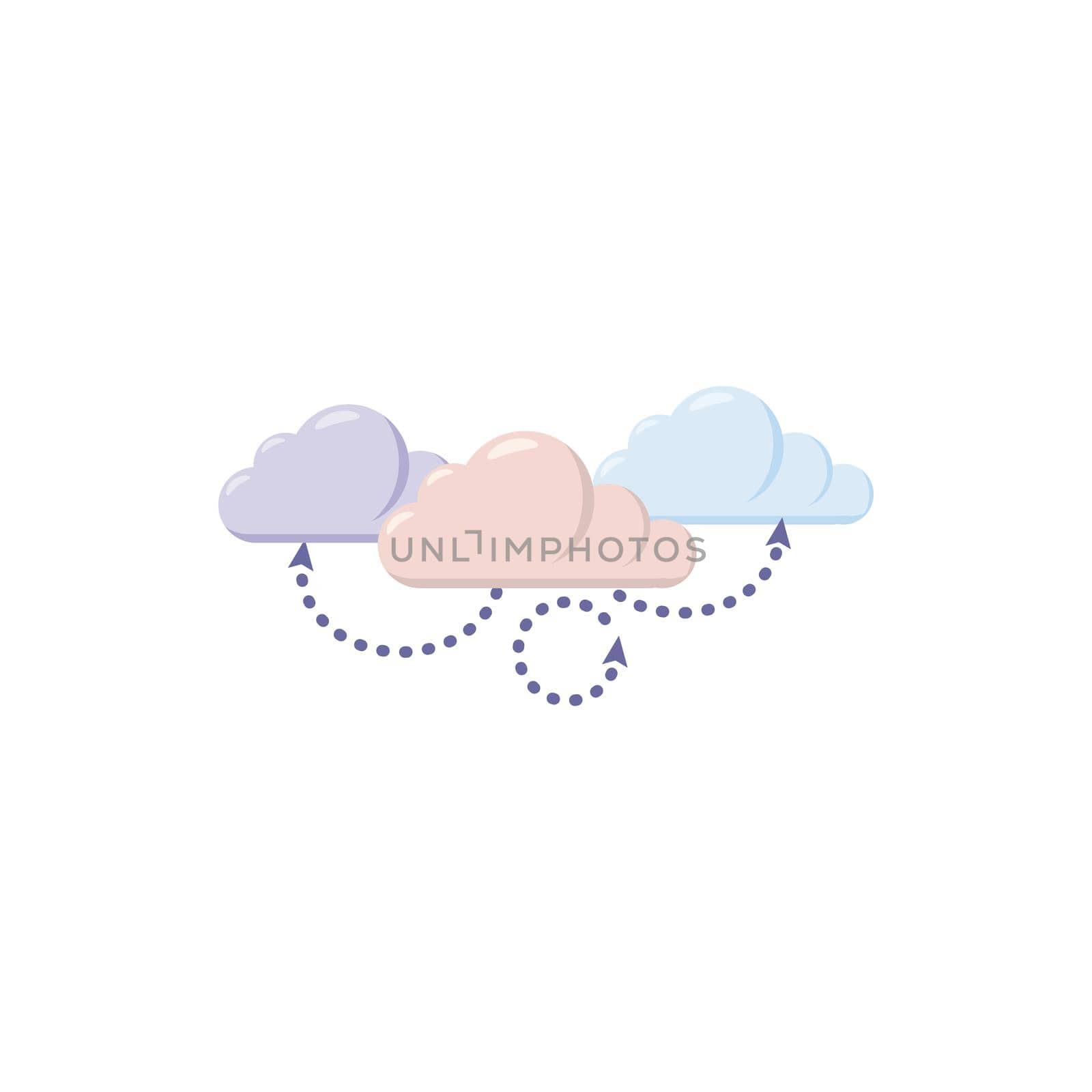 Cloud computing icon, cartoon style by ylivdesign