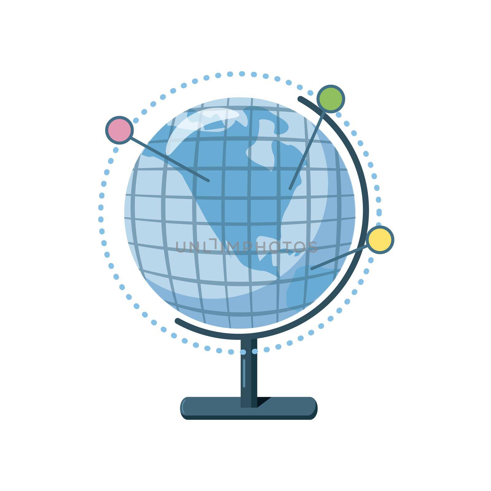 Globe icon in cartoon style isolated on white background.
