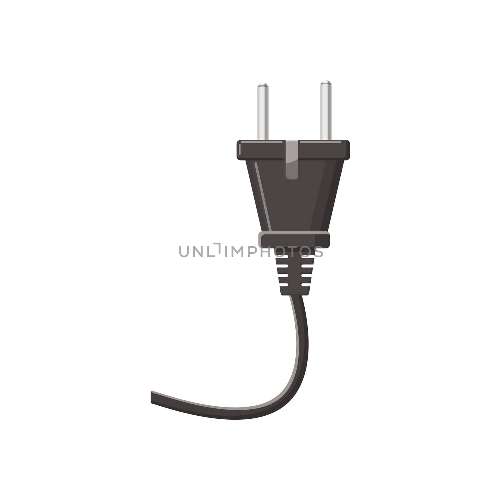Electricity plug icon in cartoon style on a white background