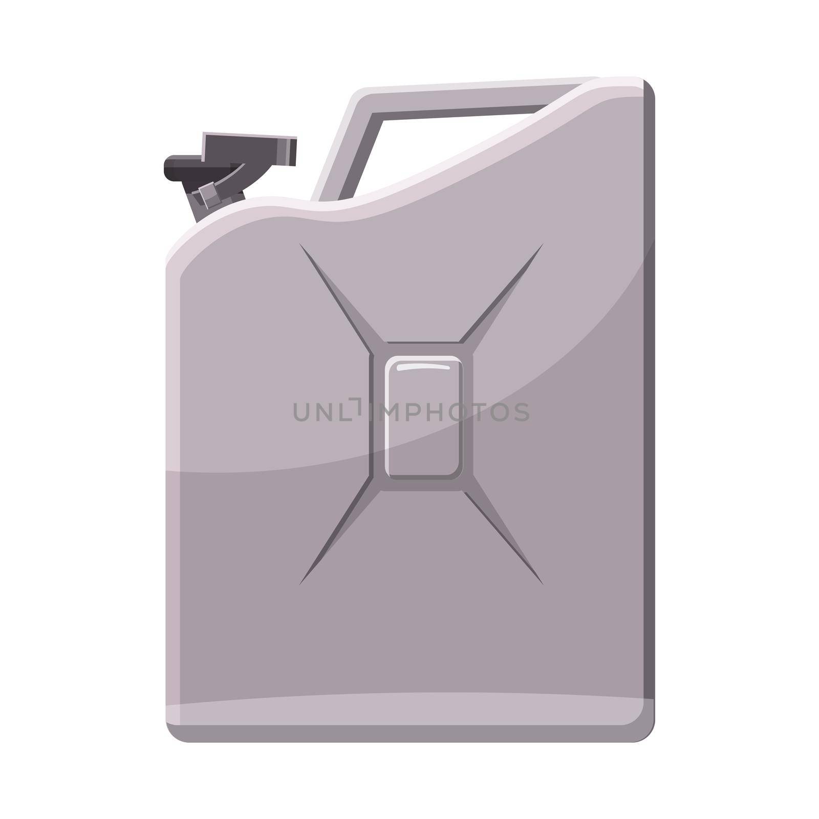 Metalic jerrycan icon in cartoon style on a white background