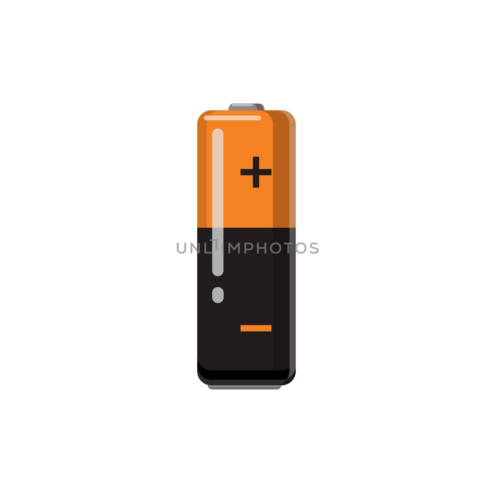 Battery icon in cartoon style on a white background
