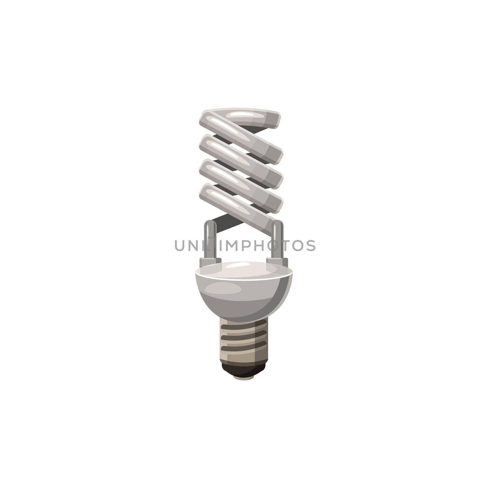 Efficient powersaving bulb icon in cartoon style on a white background