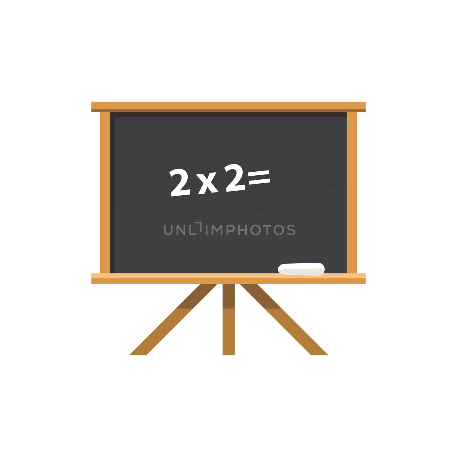 Chalk board on tripod icon, cartoon style by ylivdesign
