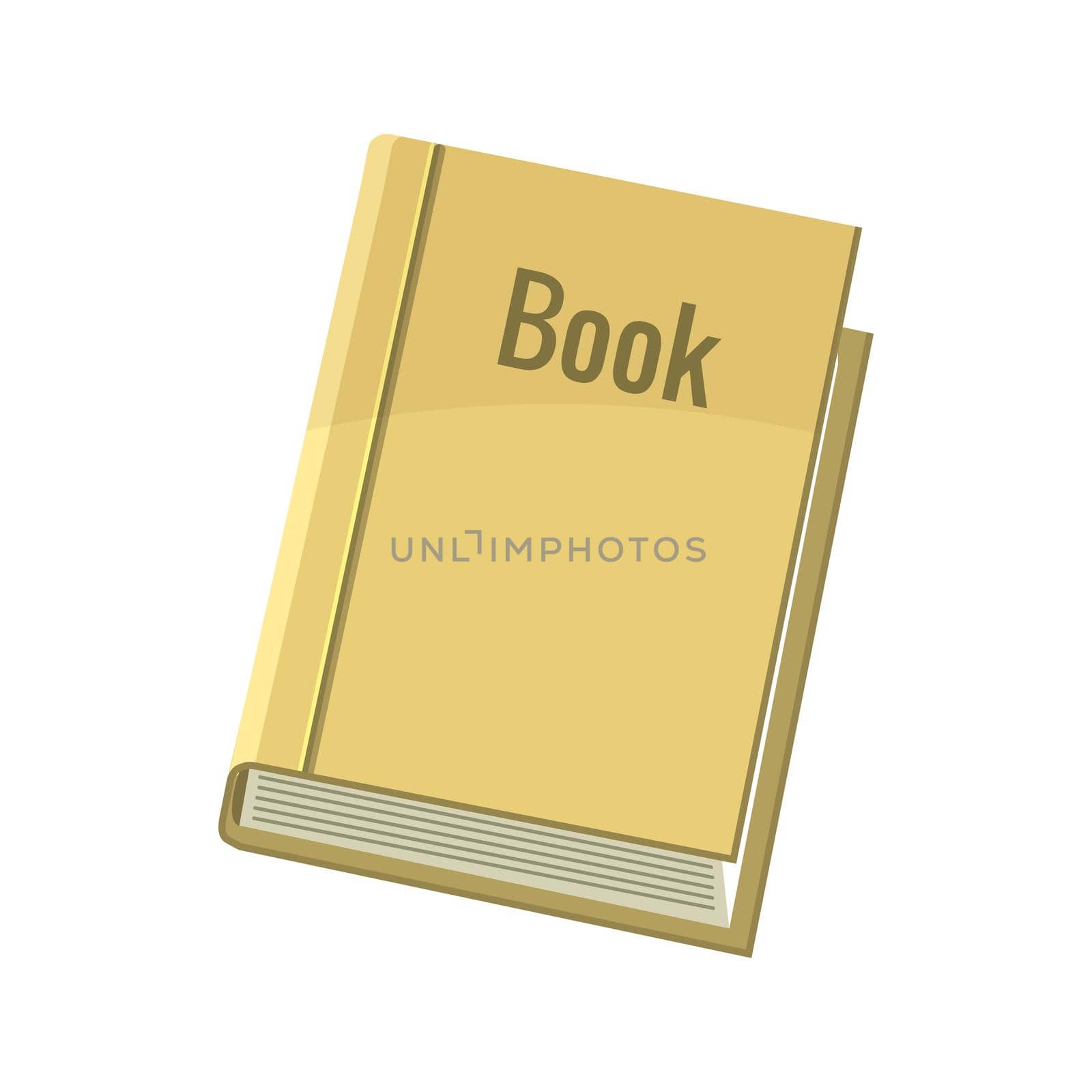 Book icon in cartoon style on a white background