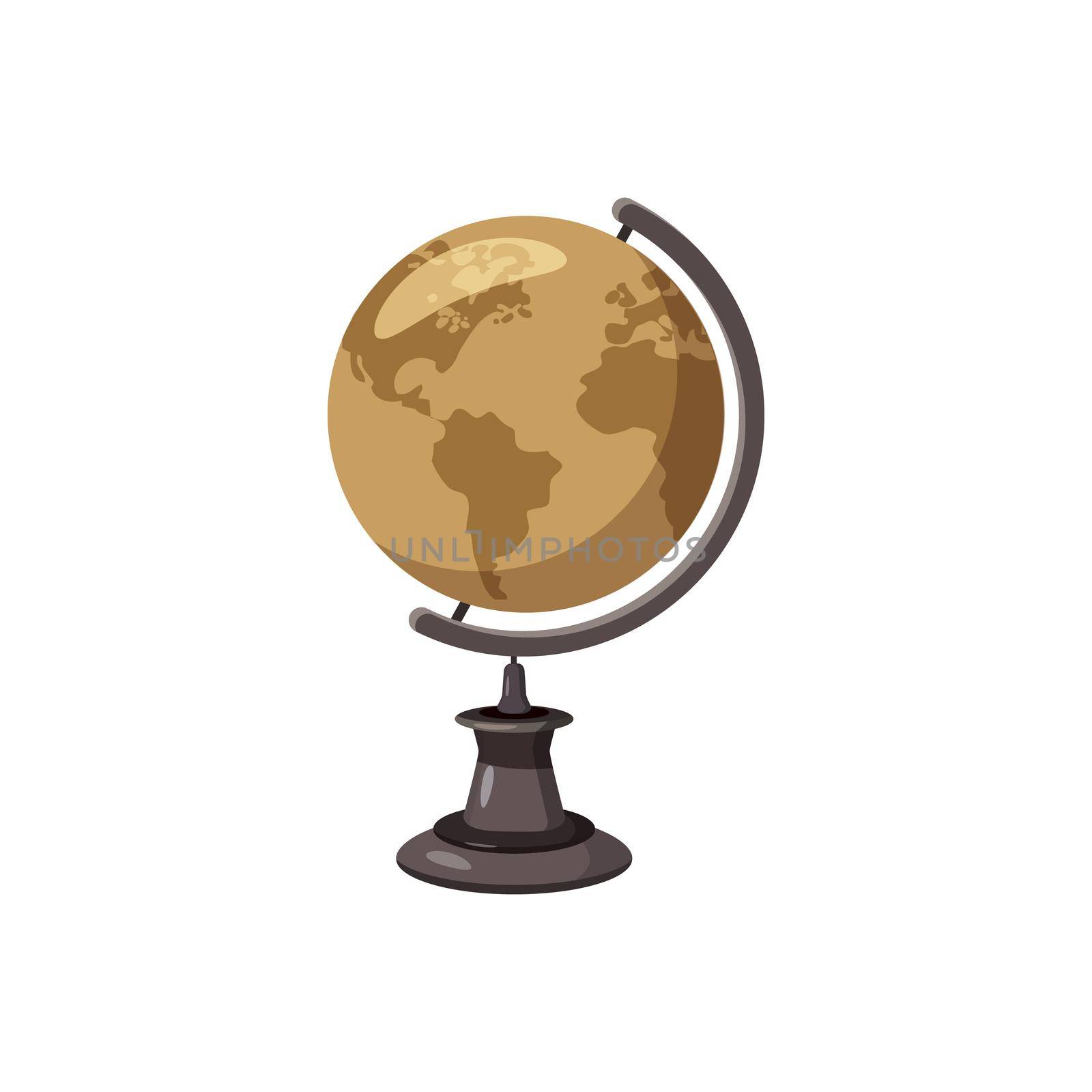 Globe icon in cartoon style on a white background