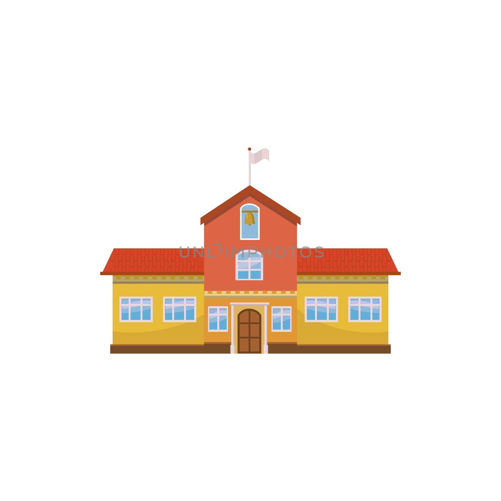 School building icon, cartoon style by ylivdesign
