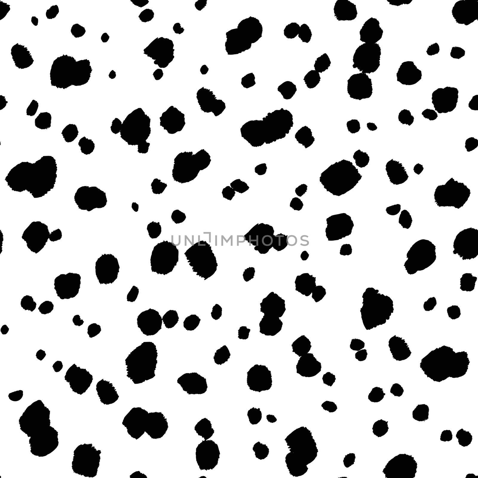Abstract modern dalmatian seamless pattern. Animals trendy background. Black and white decorative vector illustration for print, card, postcard, fabric, textile. Modern ornament of stylized skin by allaku