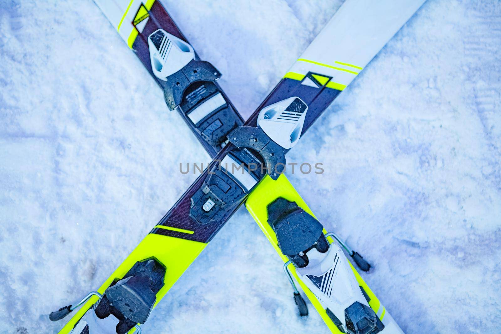 Skis on snow in the form of cross by dmitrysosenushkin