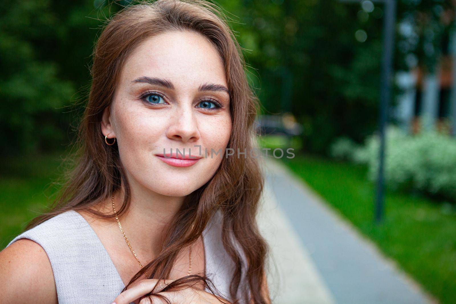 Portrait of beautiful women with long hairs by dmitrysosenushkin
